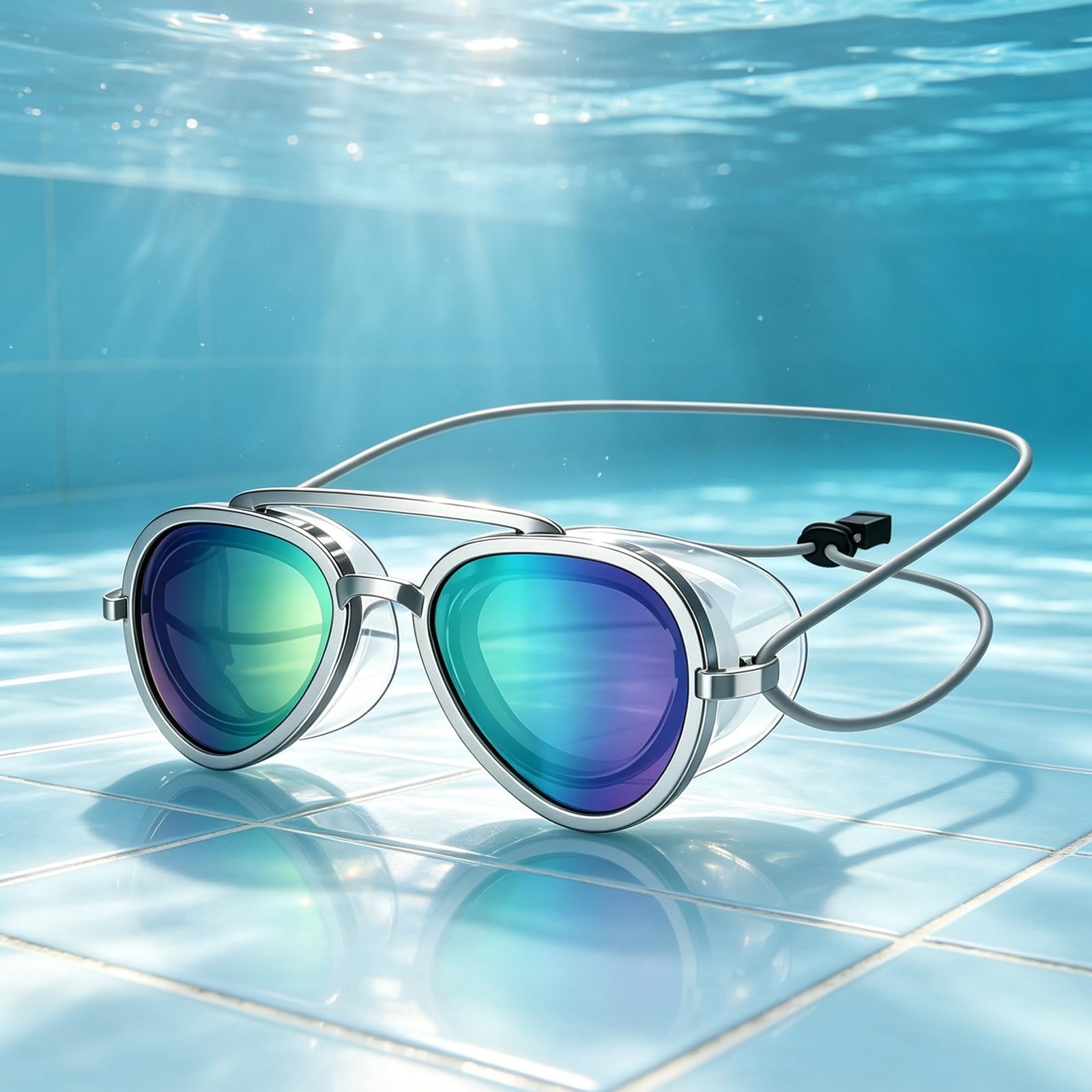 Anti-Fog UV Protection Swim Goggles with Adjustable Silicone StrapοΌBlue