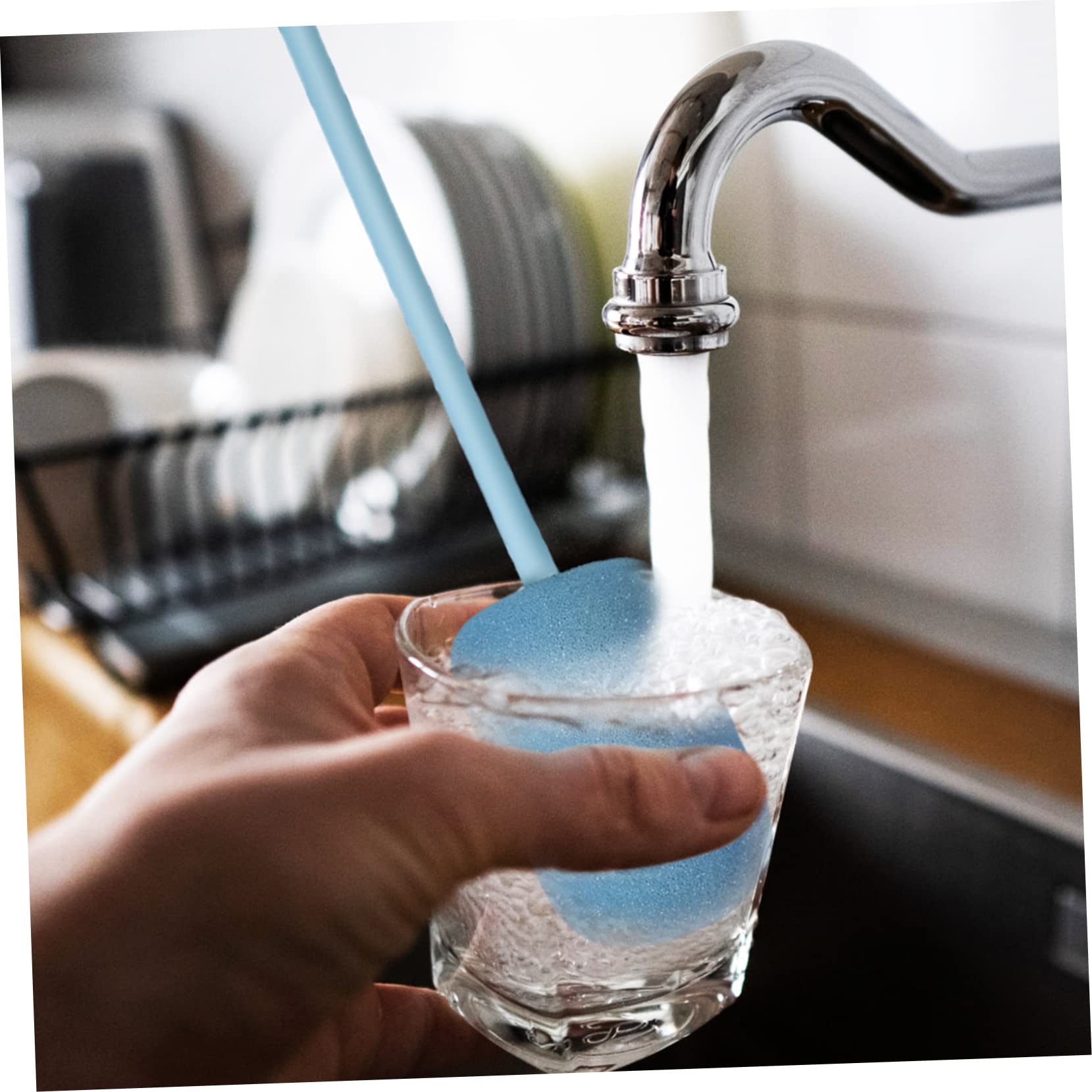 HAPINARY 4pcs Sponge Cleaning Brush Bottle Brush Bowl Handle Cleaner Bottle Sponge Coffee Cleaner Bottle Cup Cleaner Water Mug Brush Bottle Cleaning Tools Cleaning Brush Material is Pp