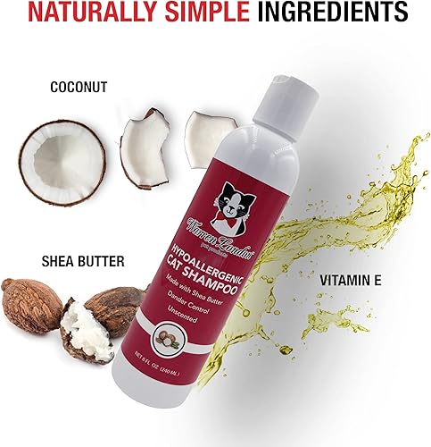 Miniatura 3 de Warren London Champú hipoalergénico para gatos + acondicionador – Sin perfume de 8 onzas | Manteca de karité hidrata la piel seca y reduce la caspa