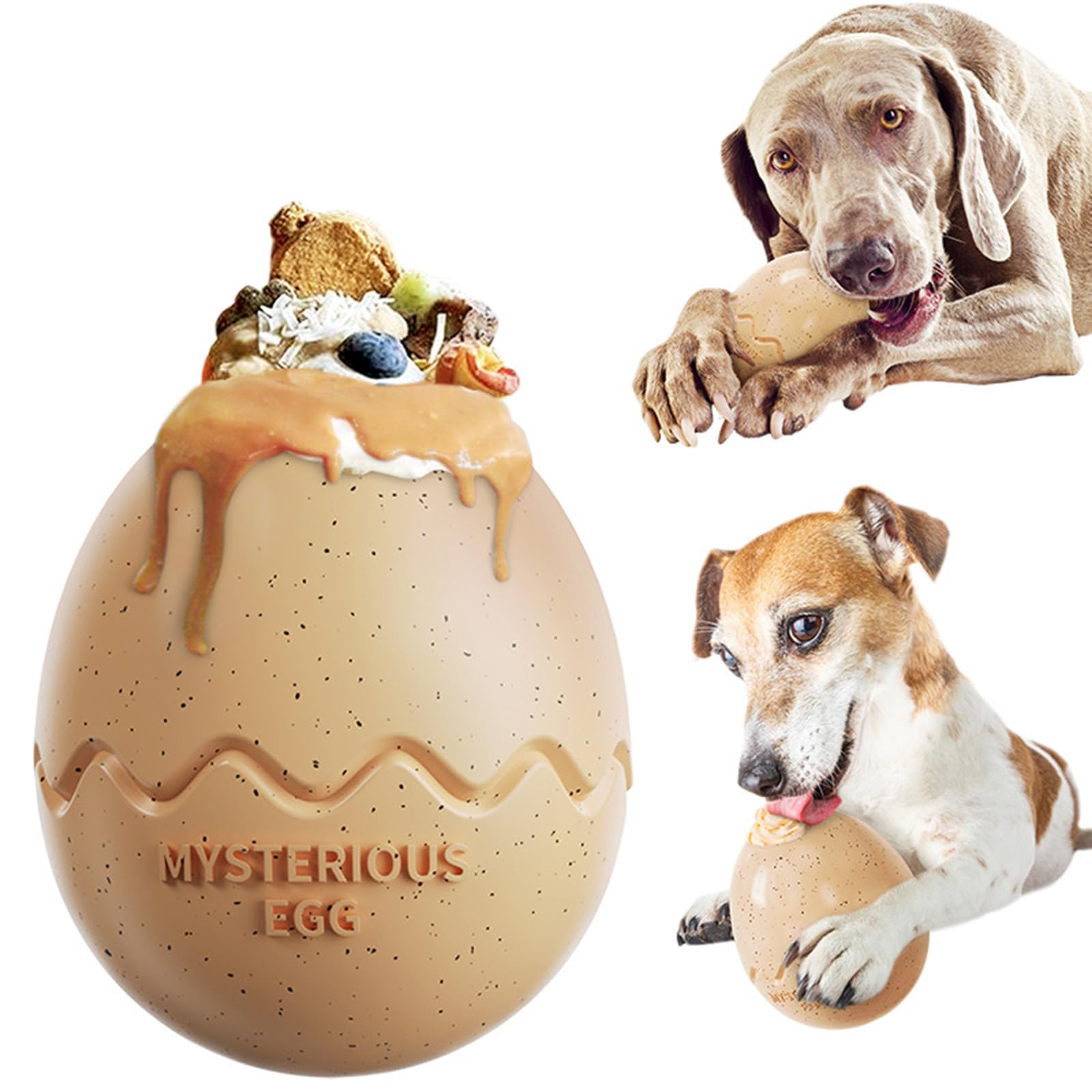 XIUWOUG Juguete para perros indestructible | Juguete masticable para perros que se puede rellenar con golosinas y congelarse | Cuidado dental Hueso para perros de caucho natural de 10 mm de grosor,