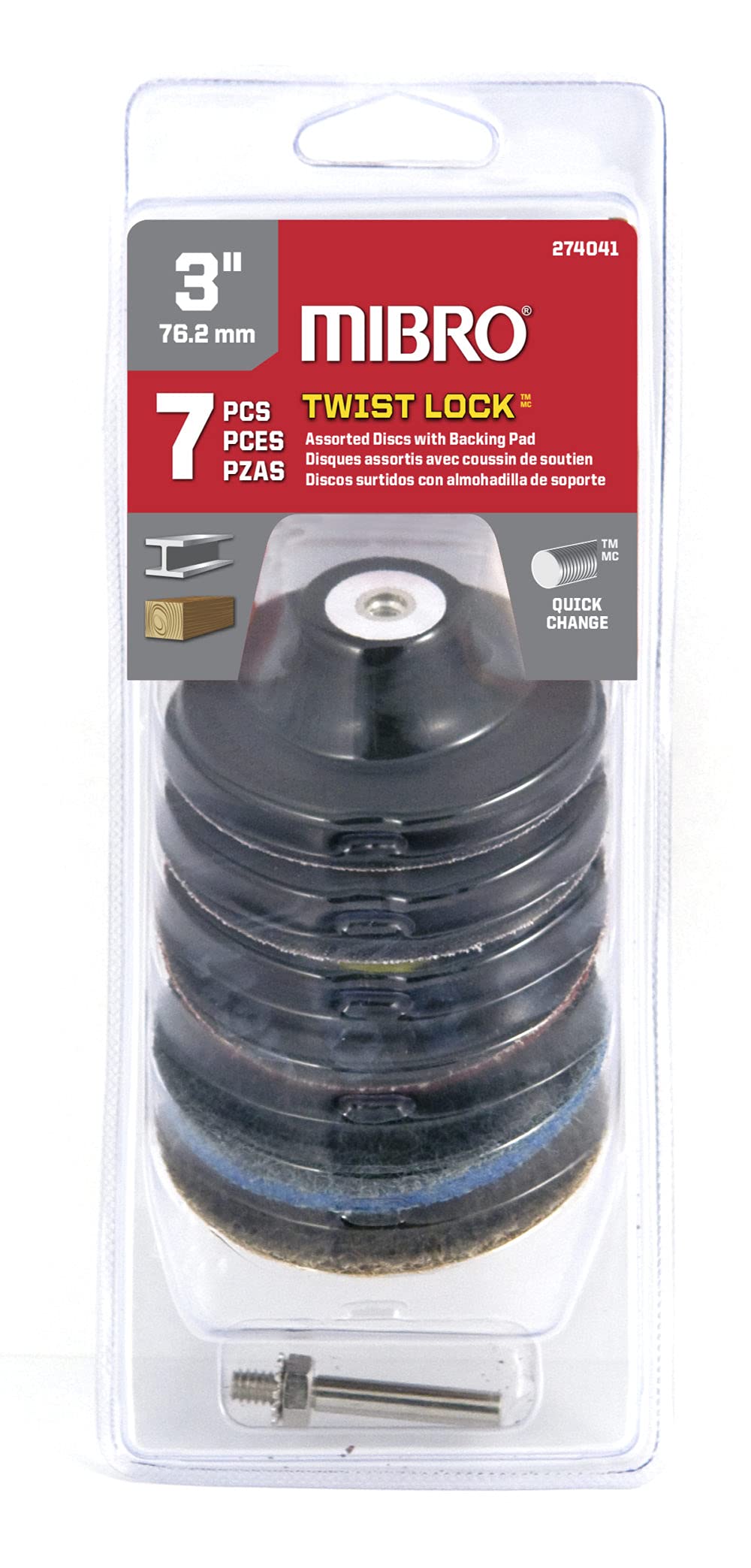 Disques de 76 mm grain 36 à 120 Mibro pour enlever la rouille