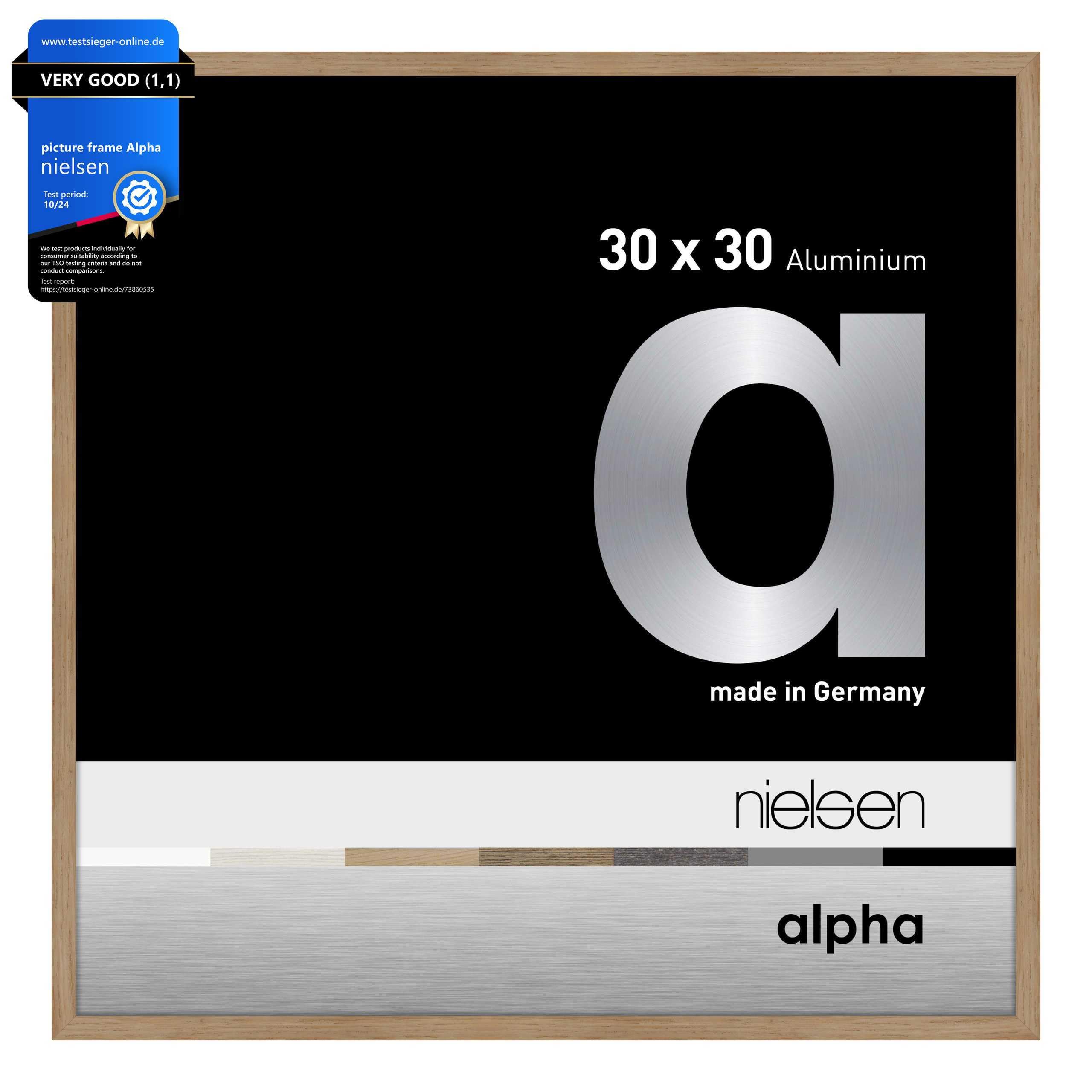 Nielsen Alpha Aluminium Picture Frame With Glass Front Brown Size 30 X 30Cm