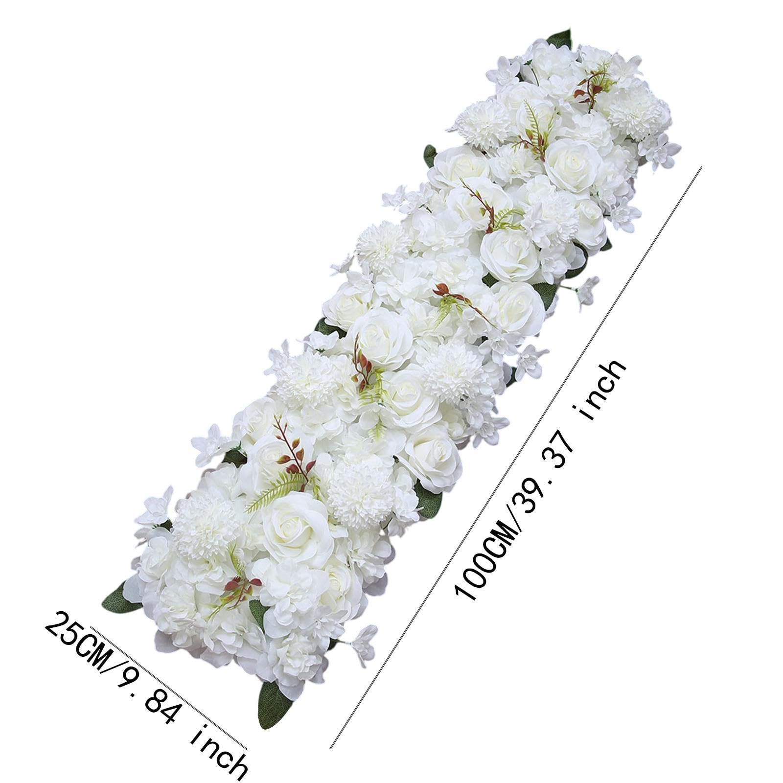 Panneau de Fond Floral En Roses Artificielles, Composition de Fleurs En Soie à Faire Soi-même pour Mariage, Salon, Balcon, Entrée, Blanc
