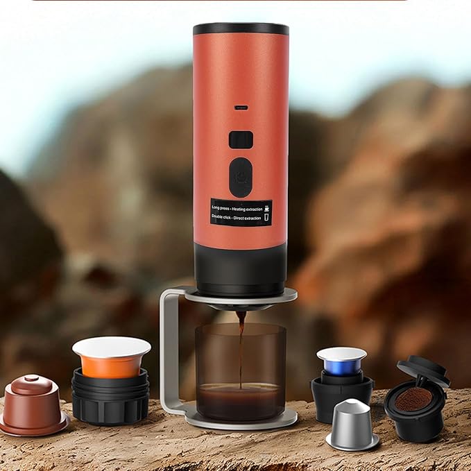 Cafetera Portátil para Cápsulas y Molido, 120ml y 20 Bar de Presión miniatura 2