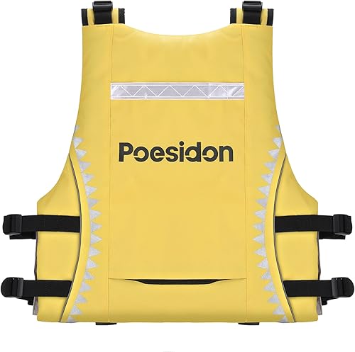 Miniatura 3 de Poseidon - Chaleco salvavidas ajustable de seguridad para el agua, diseño clásico unisex con compartimentos de almacenamiento delanterostraseros