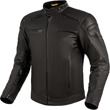 SHIMA Blake Motorbike Jackets for Men Back Protector Shoulder Elbow Armour Riding Leather Motorcycle Jacket Summer Bikers Ventilated Armoured Bike Motorcycles Mens, Black, L