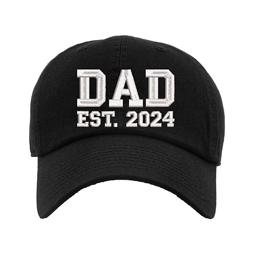 Dad Est. 2023 Hat | Custom Year | Father's Day Hat | Classic Baseball Cap | 100% Cotton Unstructured Low Profile Adjustable