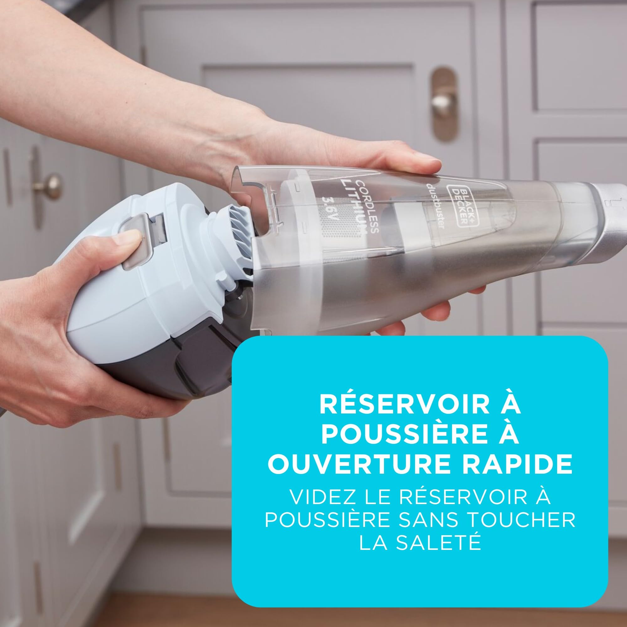 BLACK+DECKER - Aspirateur à Main sans Fil dustbuster - 7.2V (Batterie 2.0Ah) Aspirateur à Main sans Fil, Violet - NVC215W-QW