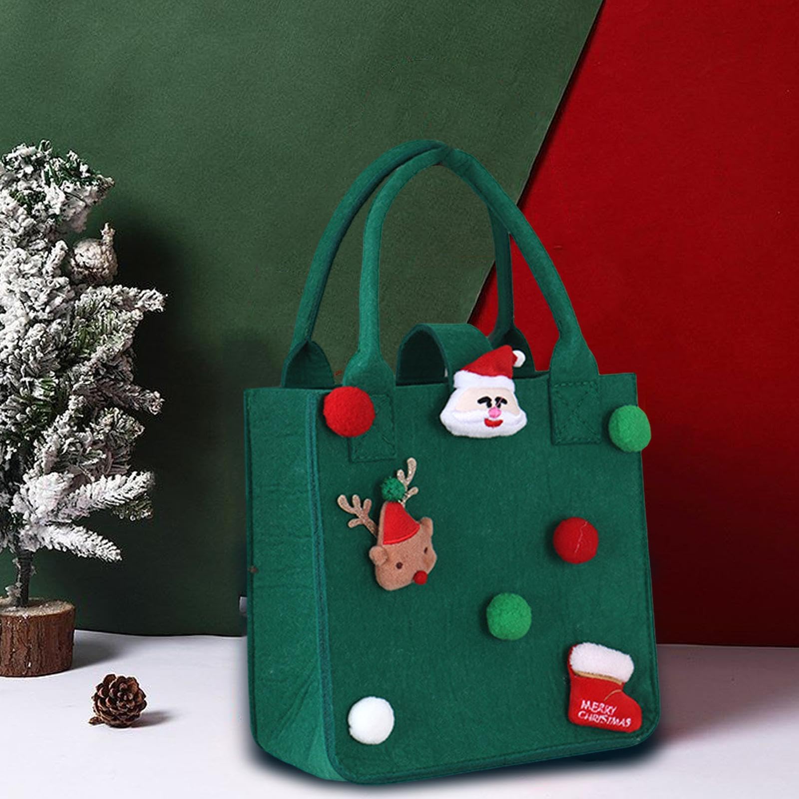 Amazon｜KRDPMV クリスマストートバッグ2個、ハンドル付きクリスマス