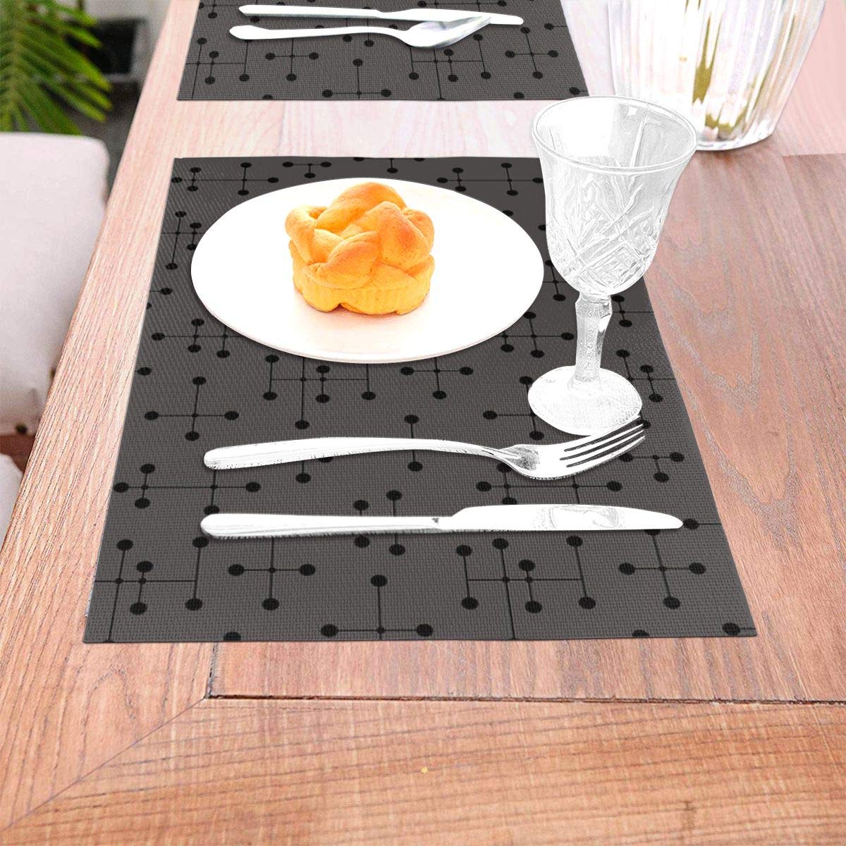 not Midcentury Modern Dots 101 Woven Placemat6 Piece Set of Placemats Pc Party Kitchen Dining Room Home Table Food Dinnerware Tableware Dishware Dishes Mat