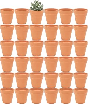 Yishang 2 inch Samll Terracotta Pots with Drainage Holes,Mini Clay Ceramic Pottery Planter,Cactus Flower Nursery Terra Cotta Pots,for Indoor/Outdoor Succulent Plants,Crafts-36 Pack