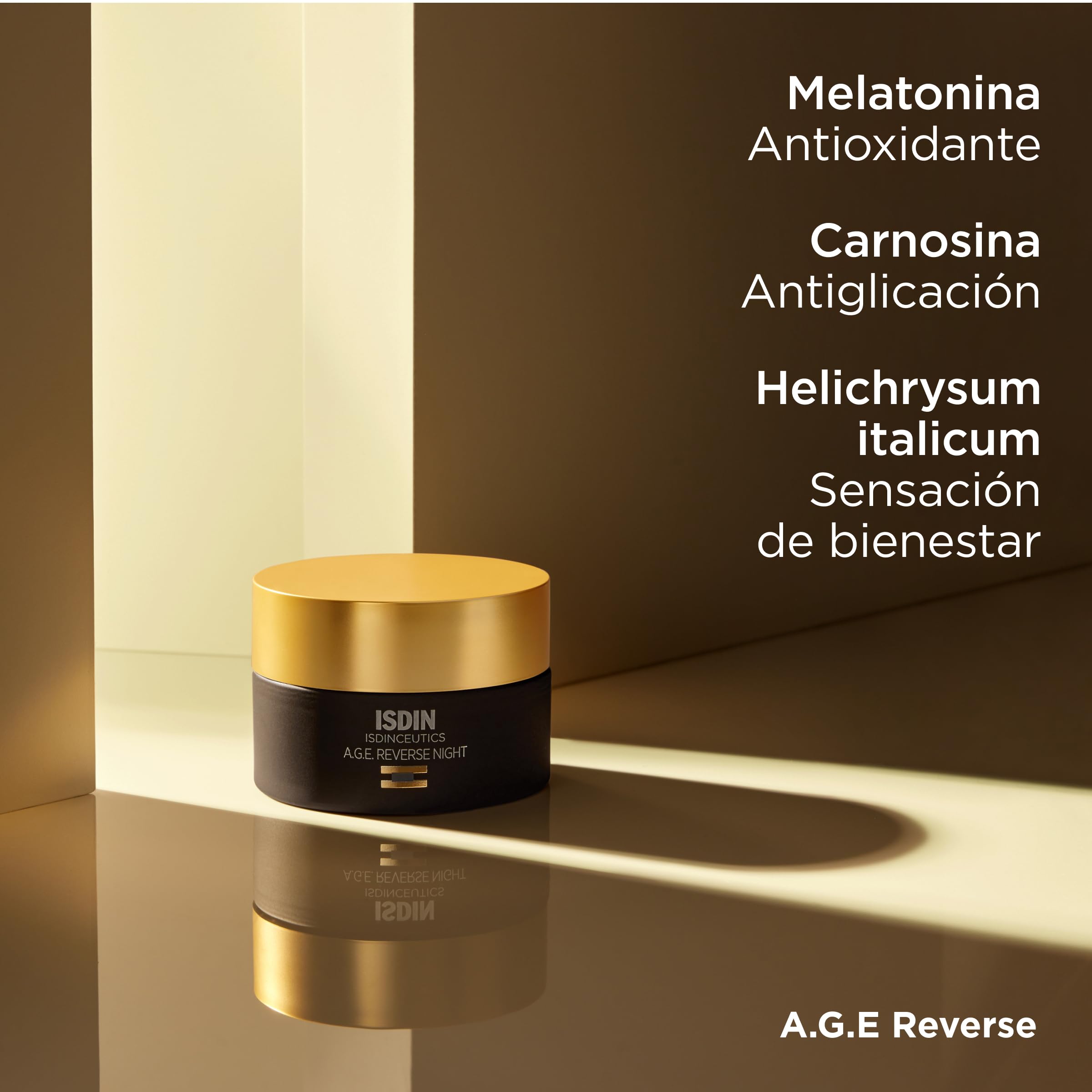 ISDIN Isdinceutics Age Reverse Night, Crema facial nocturna, Crema antidedad reparadora de noche con Melatonina, 50g