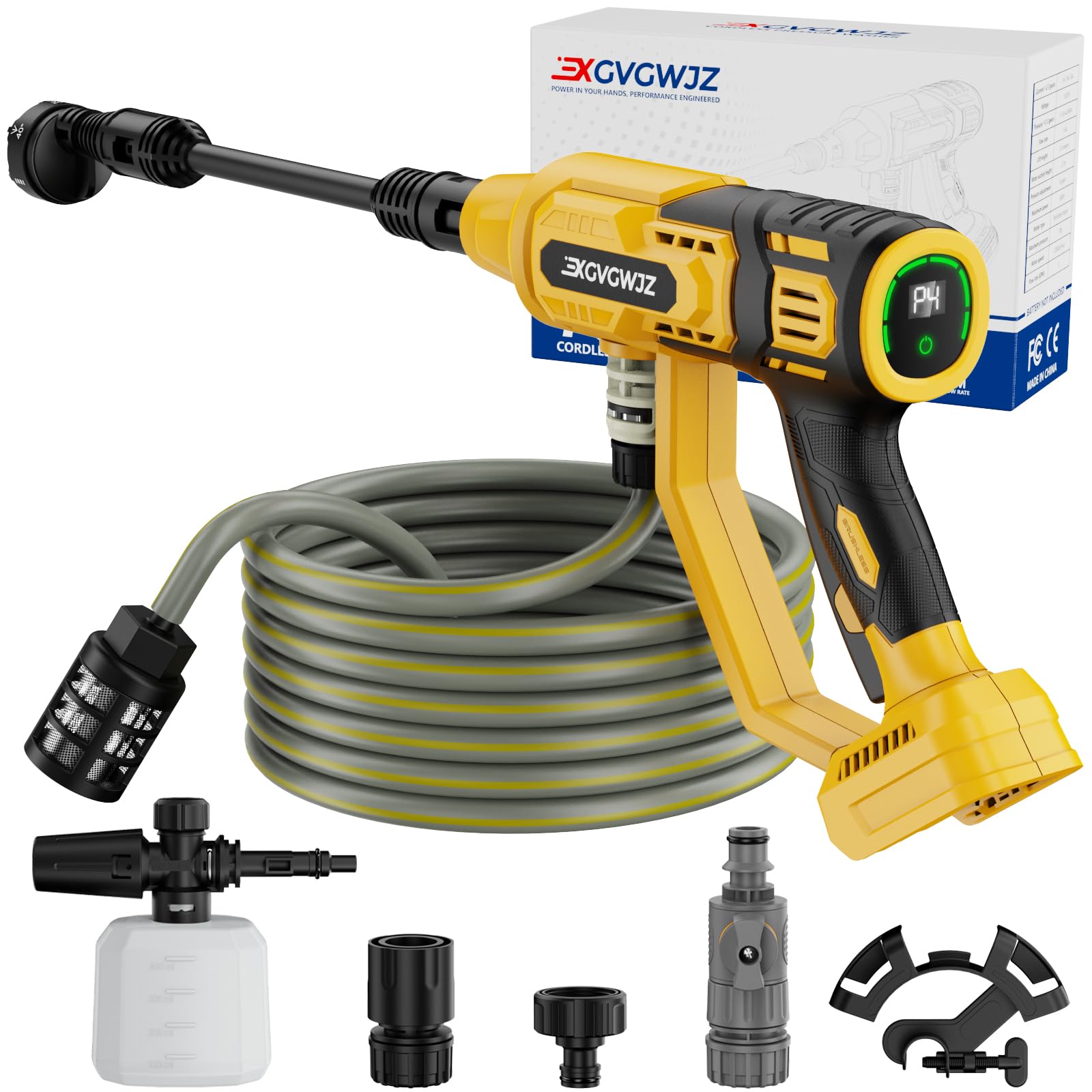Photo 1 of ***STOCK PHOTO FOR REFERENCE ONLY*** Cordless Portable Washer Compatible with Dewalt 20V Battery, 700 PSI Portable Handheld Cleaning Tool with Brushless Motor, 6-in-1 Nozzle, 4 Level Adjustable for Car Floor Fence Wall (Tool only)