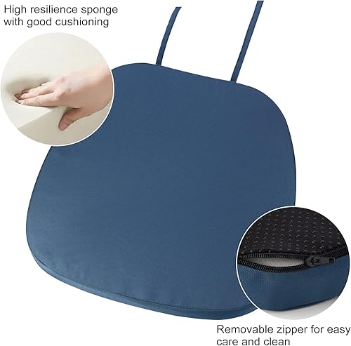 Miniatura 5 de GUEGLSA Cojines de asiento impermeables para exteriores, 14 x 14 pulgadas, almohadilla de metal antideslizante con lazos, cojín de metal en forma de