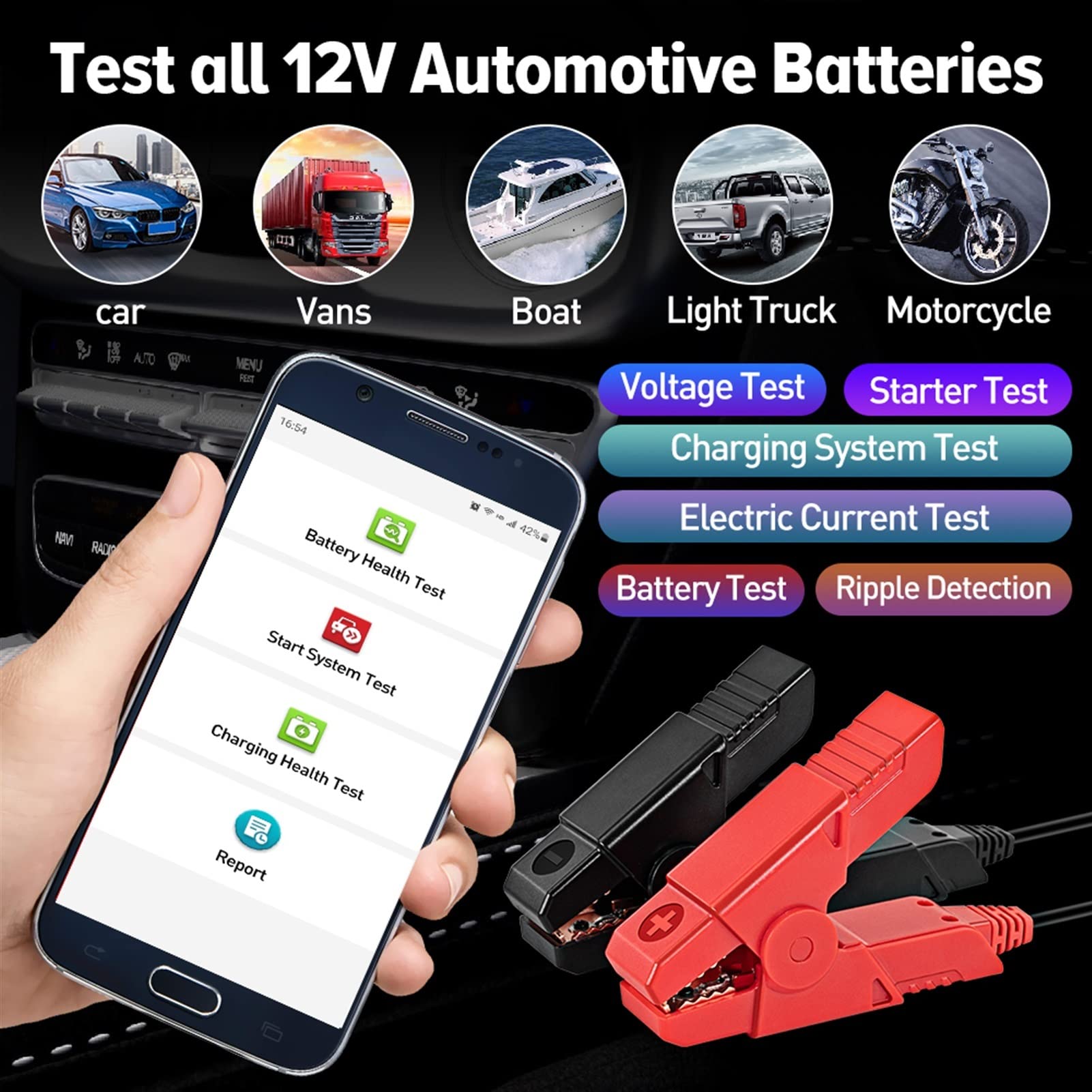 X431 BST-360 Analizador de clip de prueba de batería Bluetooth 6V 12V 2000CCA BST360 Probador de voltaje for X431 Adnroid/dispositivo