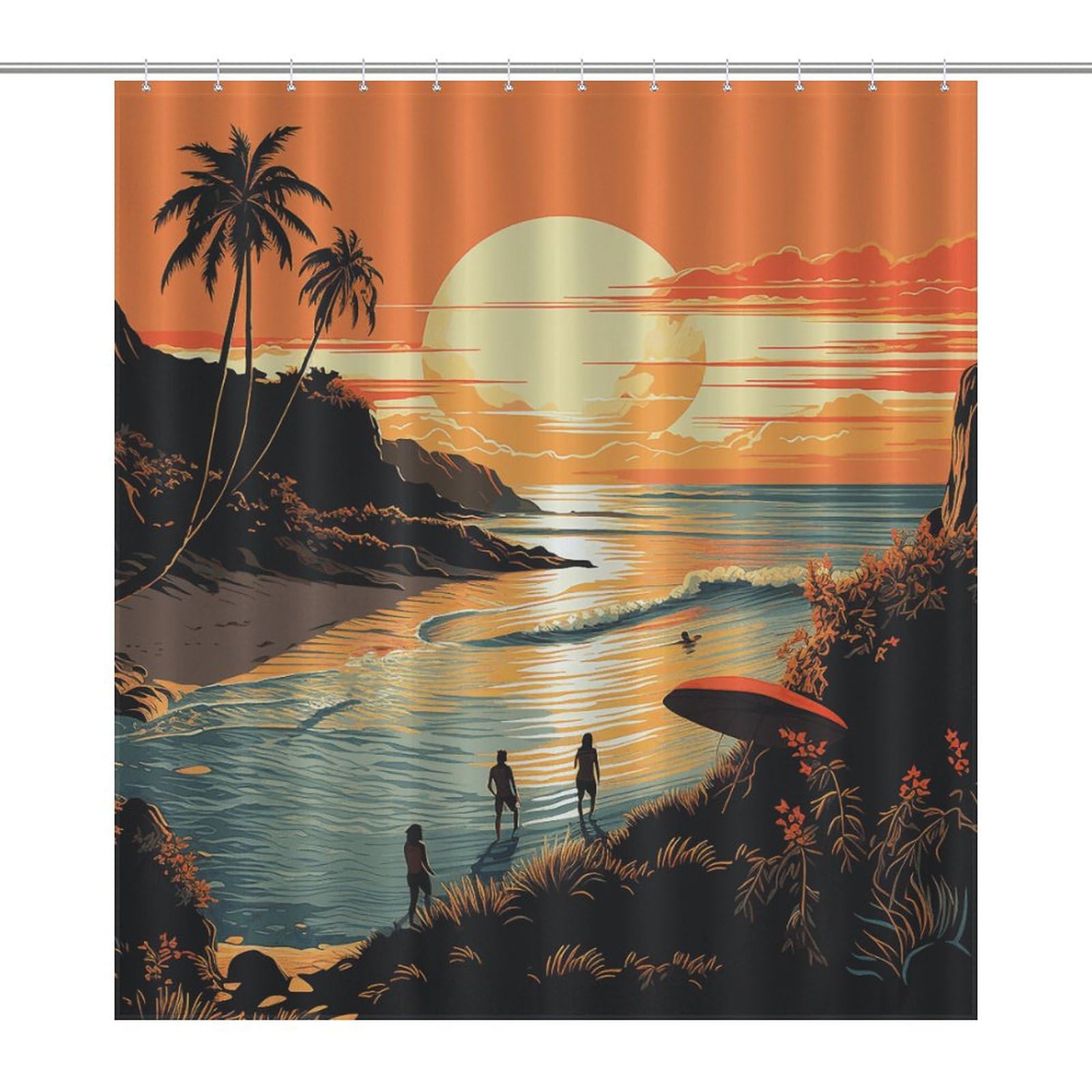 Rideau de douche imperméable hôtel et salle de sport déco Endless Summer 168 x 183 cm