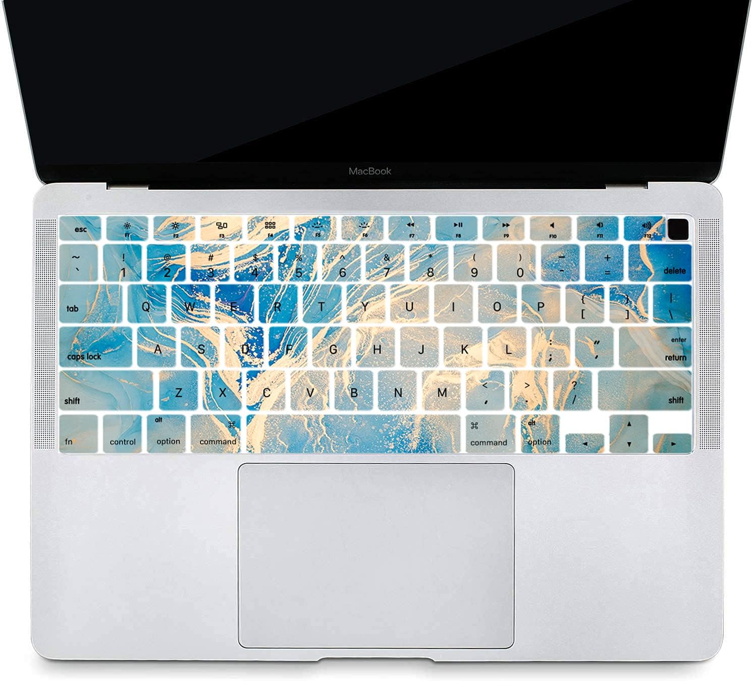 Case Compatible with MacBook Pro 15 inch 2019 2018 2017 2016 Release A1990 A1707, Plastic Hard Shell Cover & Keyboard Protector Compatible with Mac Pro 15 with Touch Bar - Blue Marble