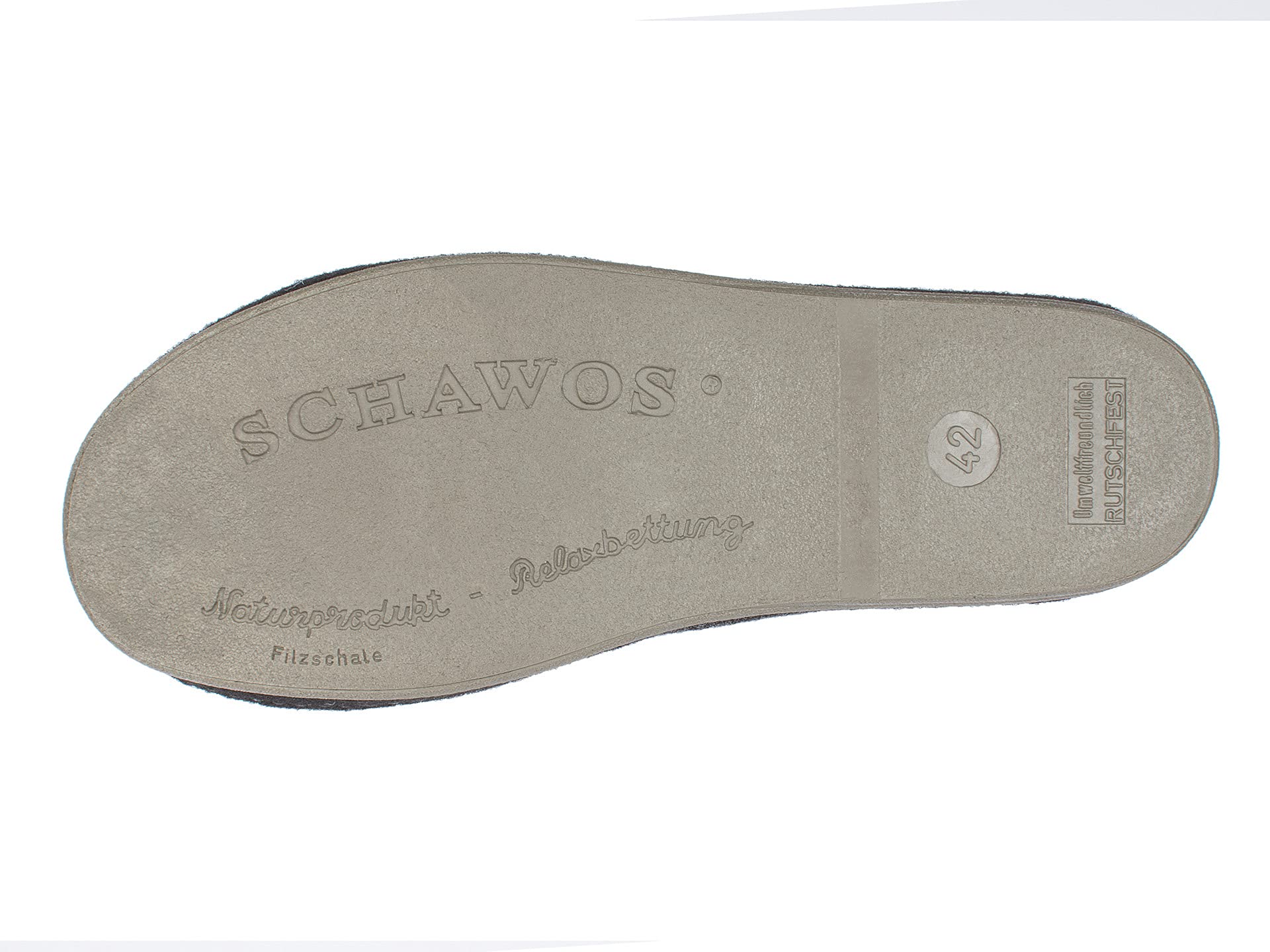 Schawos Zapatillas de estar por casa de fieltro para hombre, de calidad, fabricadas en Alemania, con plantilla anatómica y amortiguación activa del talón