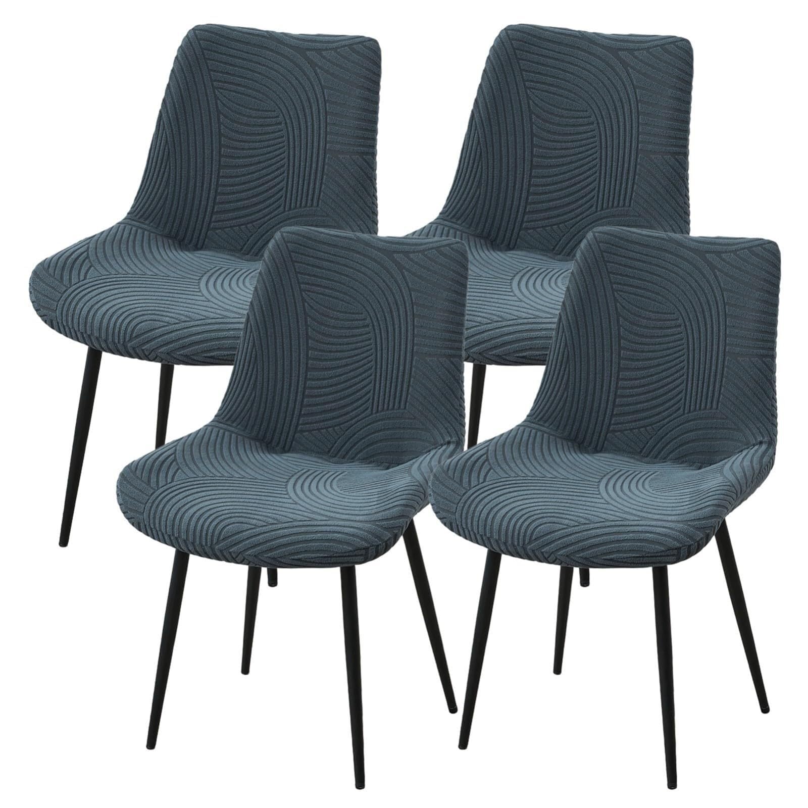 NMVAWIPT Stretch Shell Chair Covers, Armless Mid Century Modern Dining Slipcovers, Polyester Protectors, Machine Washable(#4,4pcs)