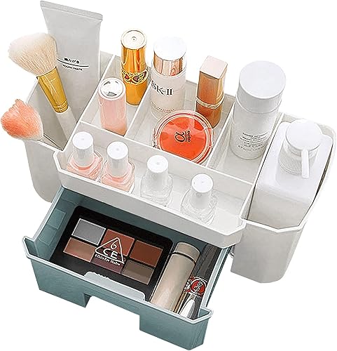 Miniatura 1 de MUUBOOX Organizador de maquillaje para tocador con 1 cajón organizador de cosméticos de encimera de baño para lápiz labial, pinceles, lociones,