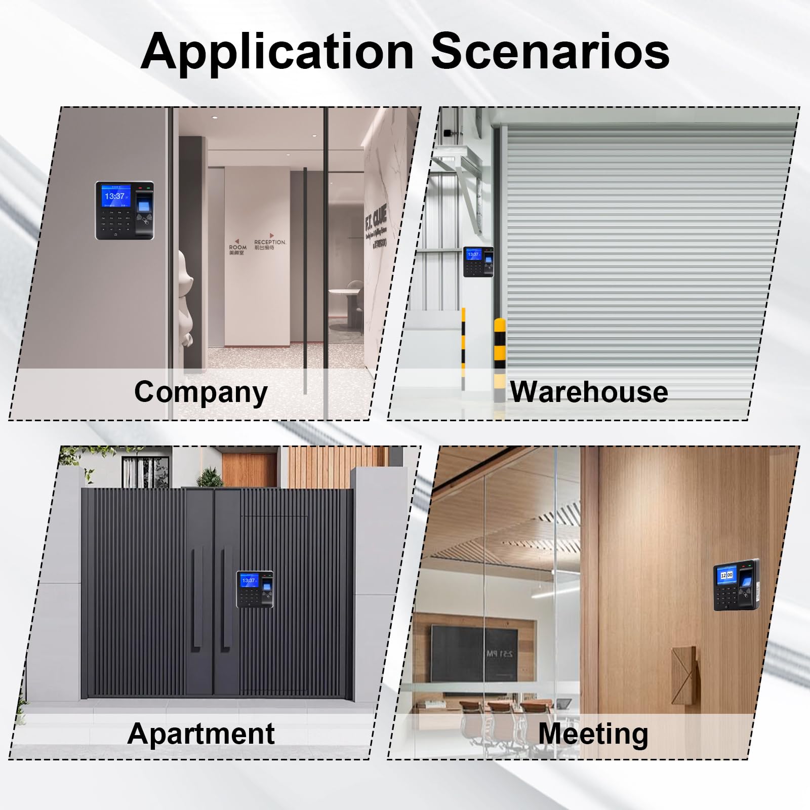 Pointeuse Horaire Personnel, Badgeuse Pointeuse pour Petites Entreprises, Horloge Biométrique, RFID, Vérification par Mot de Passe - 1000 Employés, Équipée de 10 cartes RFID, 25 Langues