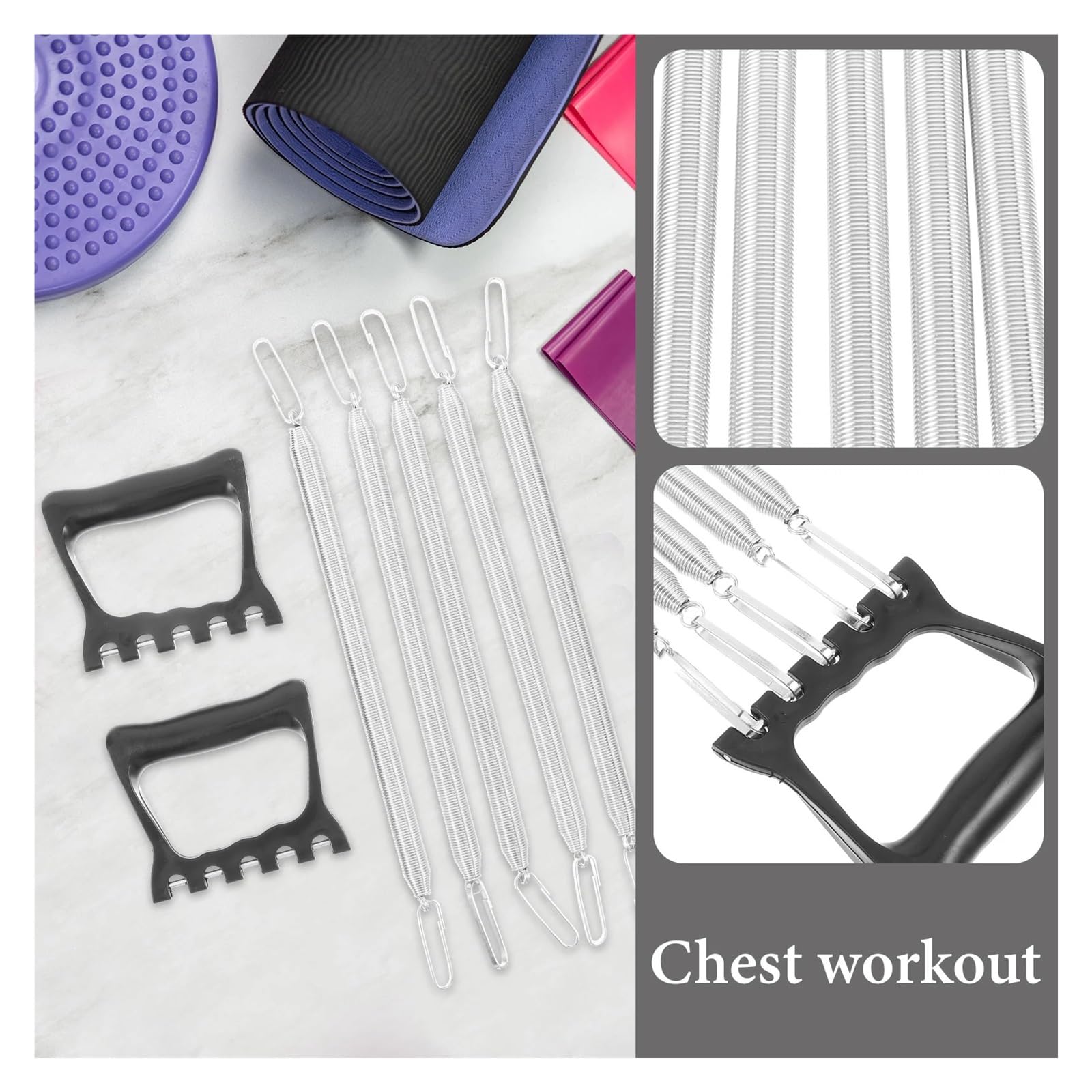 Spring Chest Expander Tragbare Fitnessgeräte Liggage Sets Workout Haushaltskoffer Gepäcktasche Werkzeuge Kunststoff Exerciser FüR Heimfitness Krafttraining