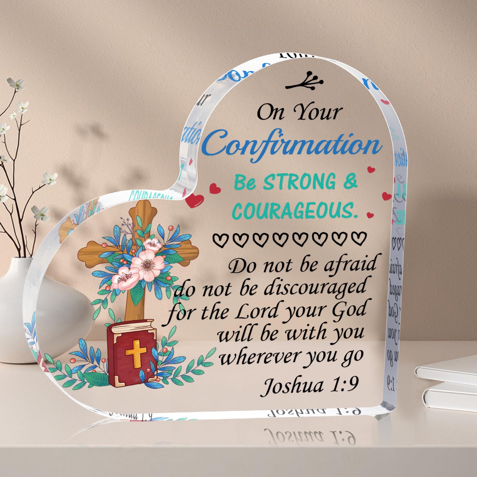 Amazon.com: BLUMUZE Christian Confirmation Gift for Teenage Girls,  Religious Gifts Catholic Confirmation Gifts for Teenage GirlsBoys  Christian Religious Church Gifts - Heart Shaped Acrylic Plaque