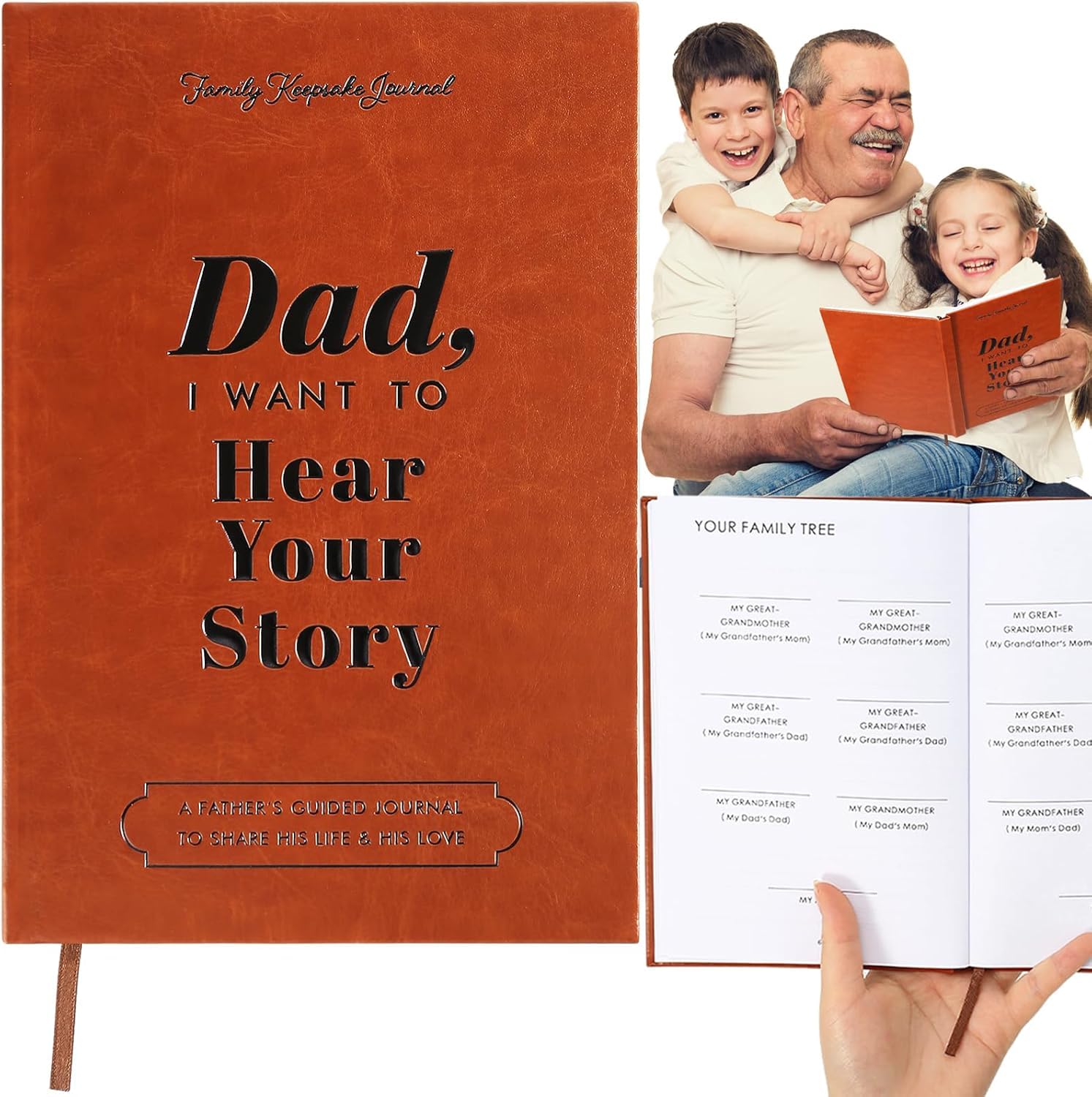 RZCOMP Dad,I Want to Hear Your Story:A Father’s Guided Journal To Share His Life & His Love,Dad Journal Book and Memory Keepsake Book,Portable Journal Supplies & Dad Story Book (New Version)