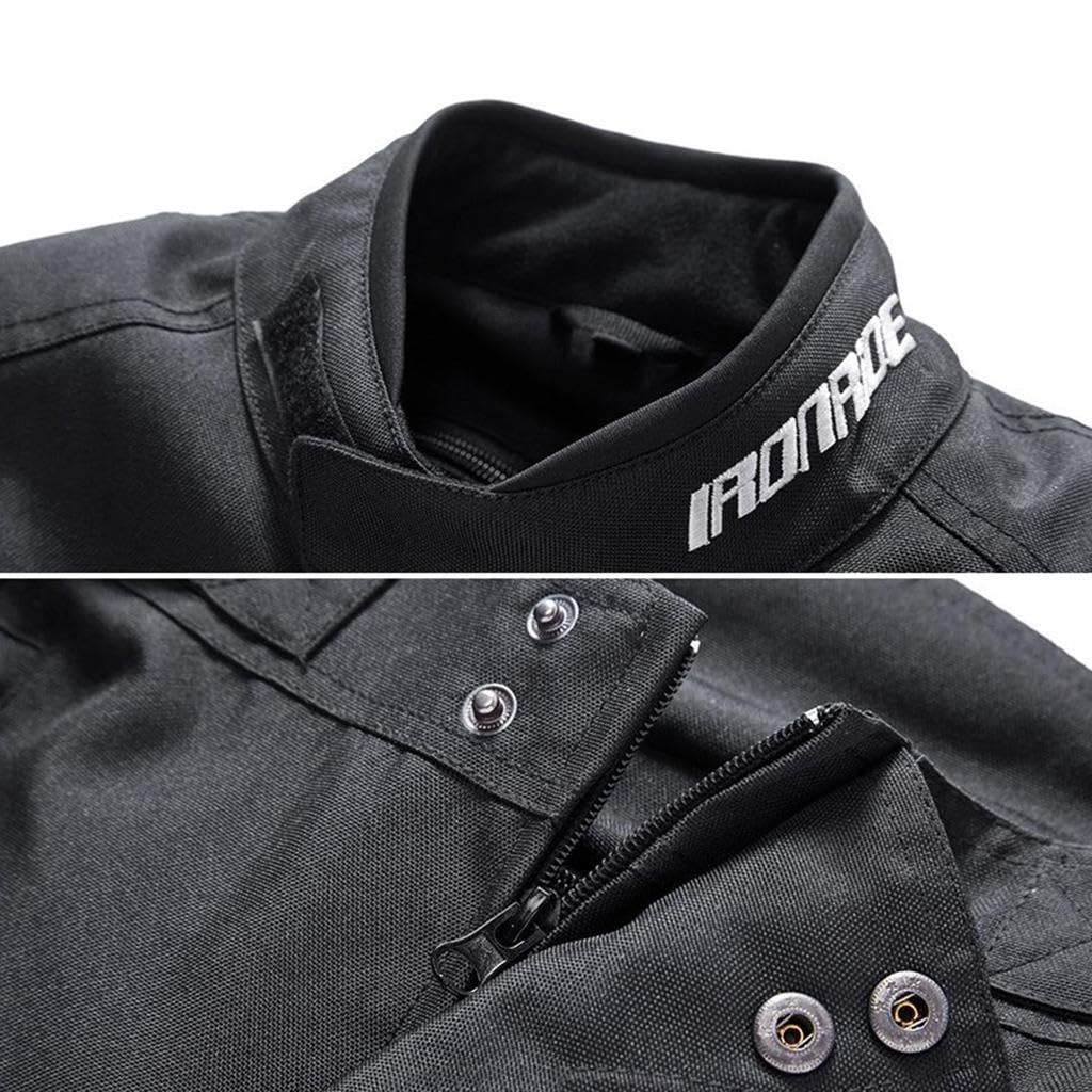 Chaqueta de motociclista Chaquetas de moto Ropa de moto Carreras Conducción Versátil Tres capas Seguridad Equipada Característica Impermeable Chaqueta a prueba de, Negro, L