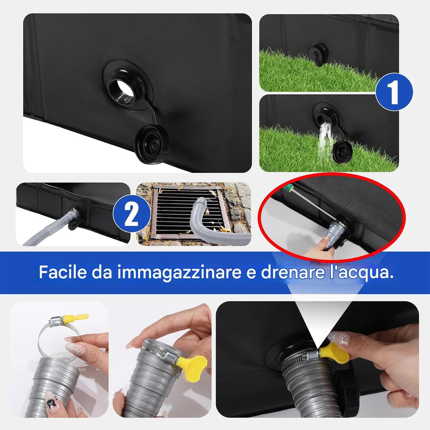 Doccia Pieghevole Vasca Impermeabile Con Foro Di Scarico | Cabina doccia portatile temporanea esterna Fondo per Telo Tenda da Esterno da Campeggio e Camper