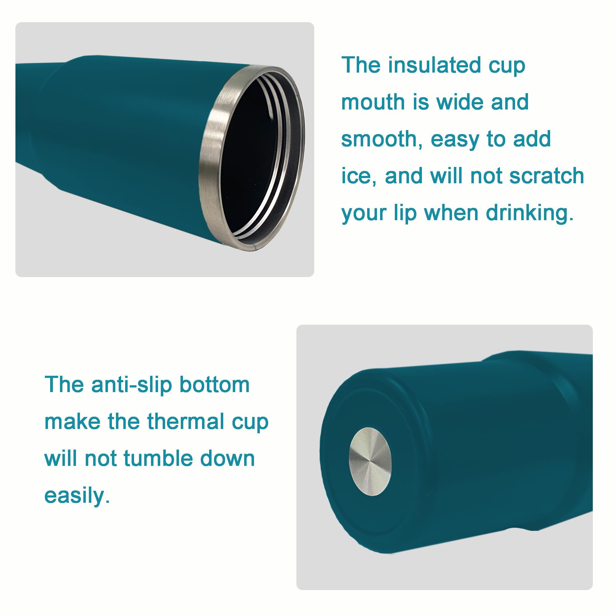 XIXIAMI Travel Mug with Handle 600ml-20oz Insulated Tumbler with Straw & Lid Leakproof Coffee Mug for Hot or Iced Drink - Image 3