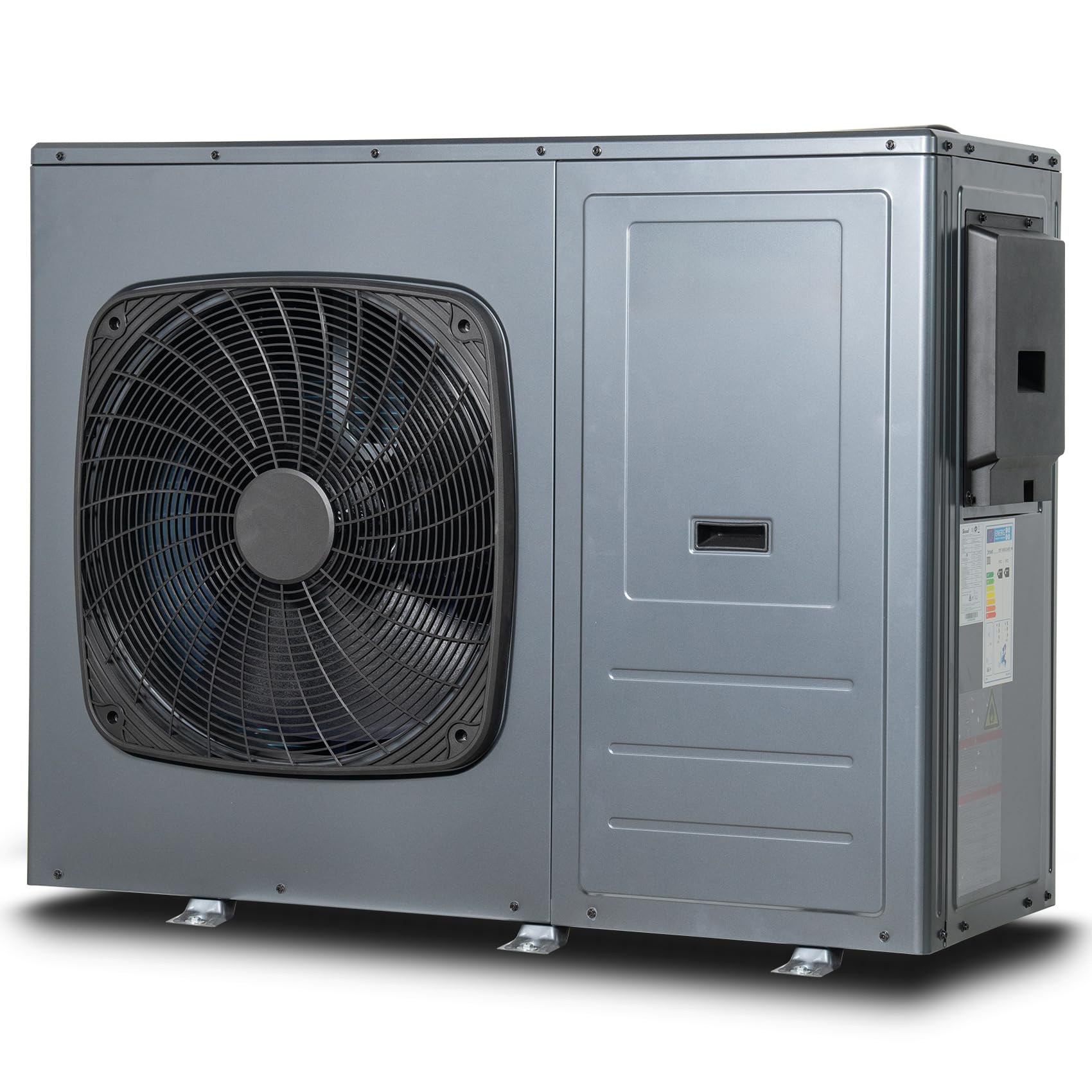 Smad R290 12KW Inverter Luft Wärmepumpe, Warmwasser 30-60 ℃, Kühlung 5-25℃, Heizung 24-75℃, monoblock, COP 4.9, Wifi, 220-240V 50Hz, Frostschutz, Silent-Modus, elektrische Zusatzheizung