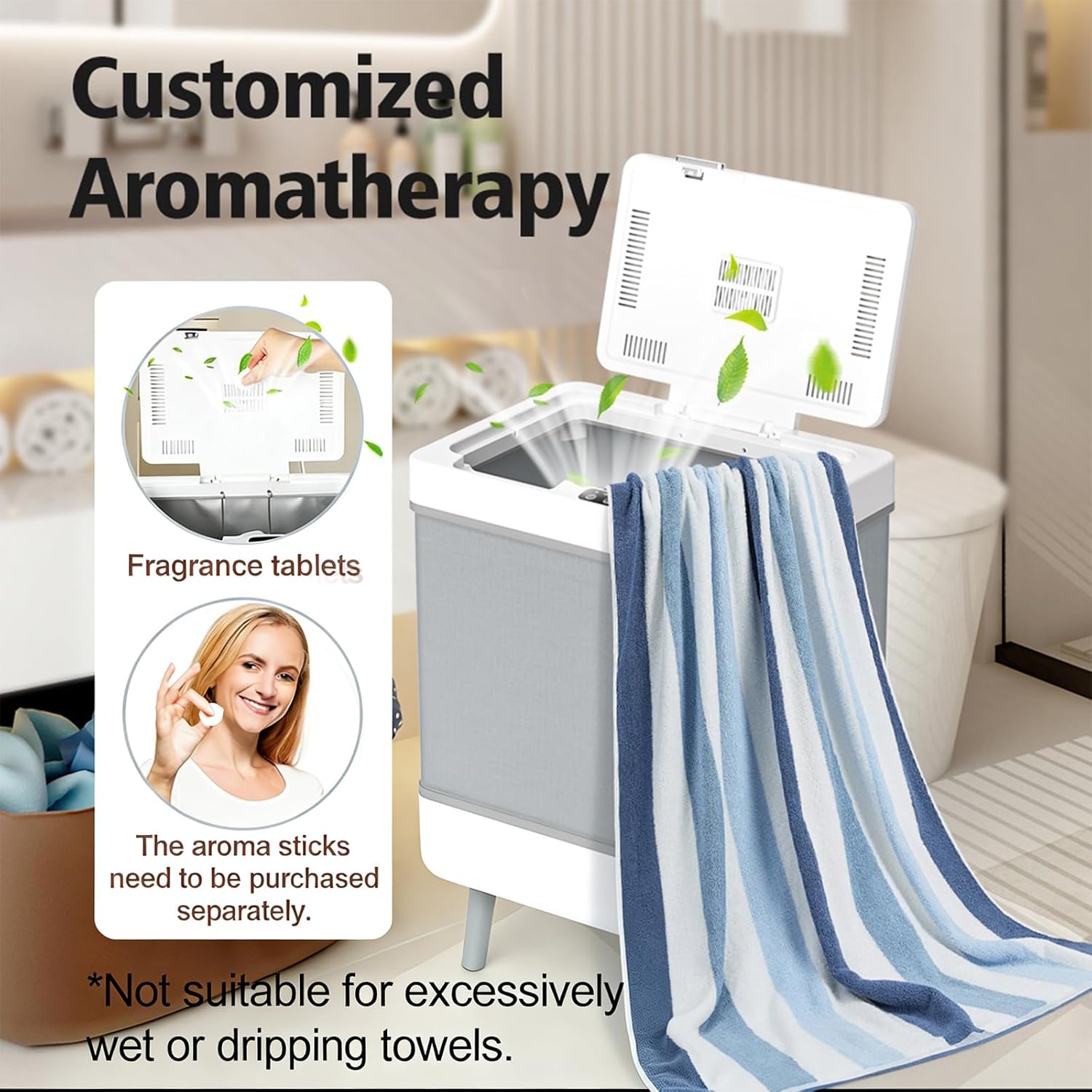 35L Large Towel Warmer Bucket for Bathroom, Foldable Hot Towel Warmer for Spa, Heating & Drying Modes with 24H Timer & Auto Shut-Off, Fits Blankets, Bathrobes, Ideal Gift for Housewarming