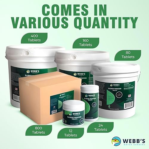 Miniatura 4 de Webb's Water Gardens Tabletas eliminadoras de lodos para todas las estaciones para estanques Koi y jardines acuáticos, sin ensuciar, fáciles de