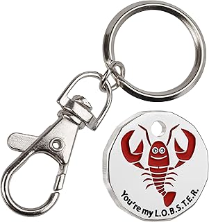 Harts 1 unit New Shape Â£1 coin Trolley Tokens Keyrings Supermarket Locker (Lobster)