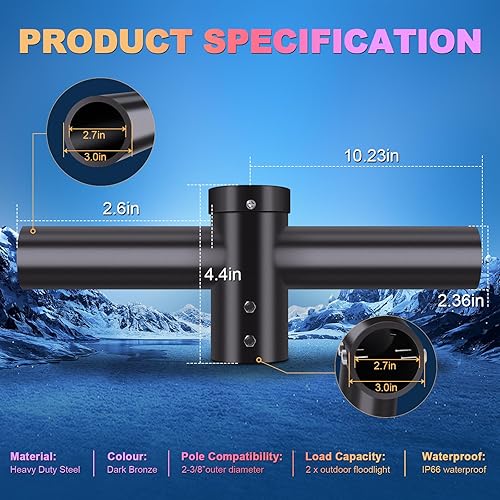 Vista 64 de ledmo Luz LED de estacionamiento de 300 W, 36000 lúmenes, 5000 K, ajustable, ajuste deslizante, iluminación de seguridad con fotocélula