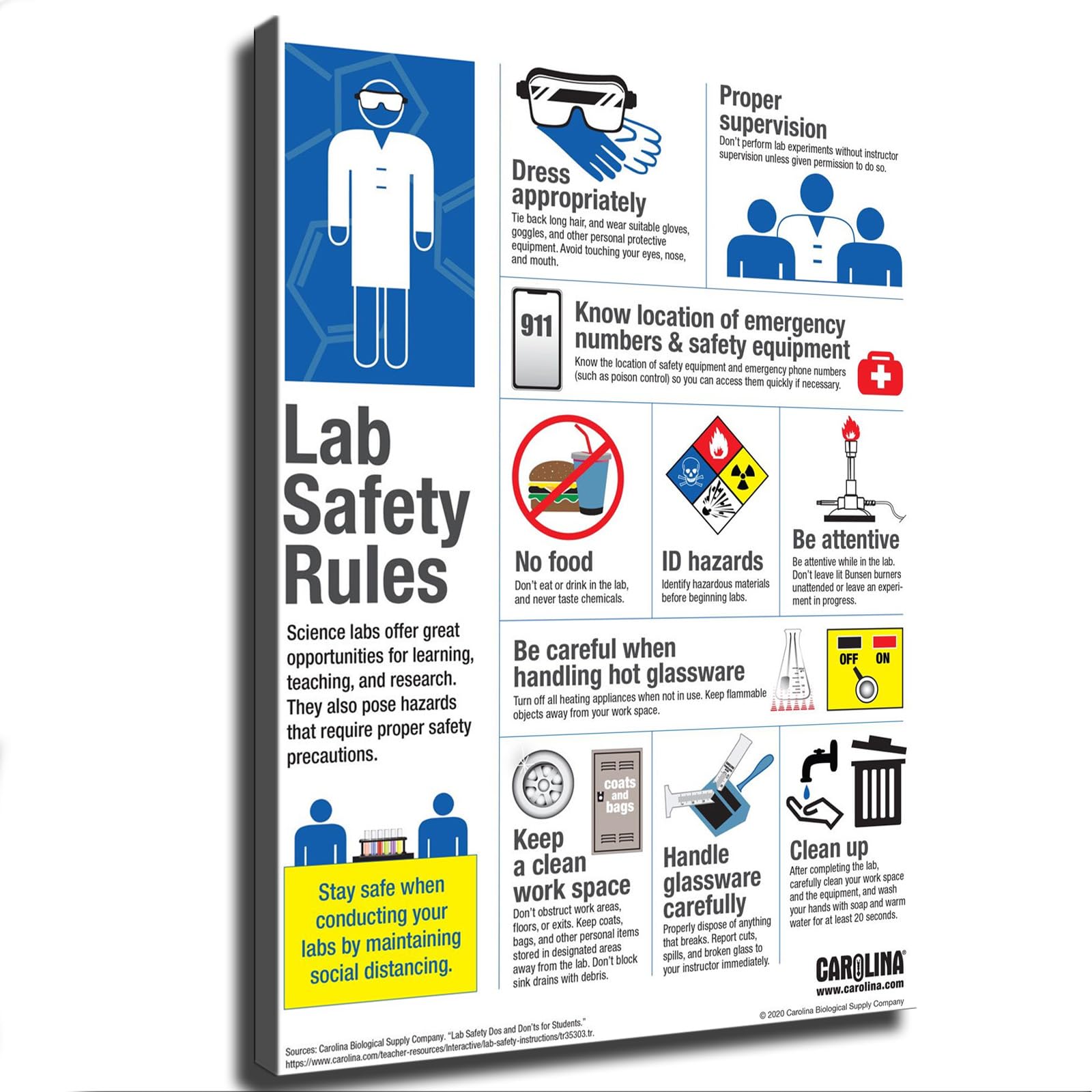 The Laboratory Poster Lab Science Safety Rules Classroom Posters Canvas Painting Posters And Prints Wall Art Pictures for Living Room Bedroom Decor (Unframed,08x12inch)