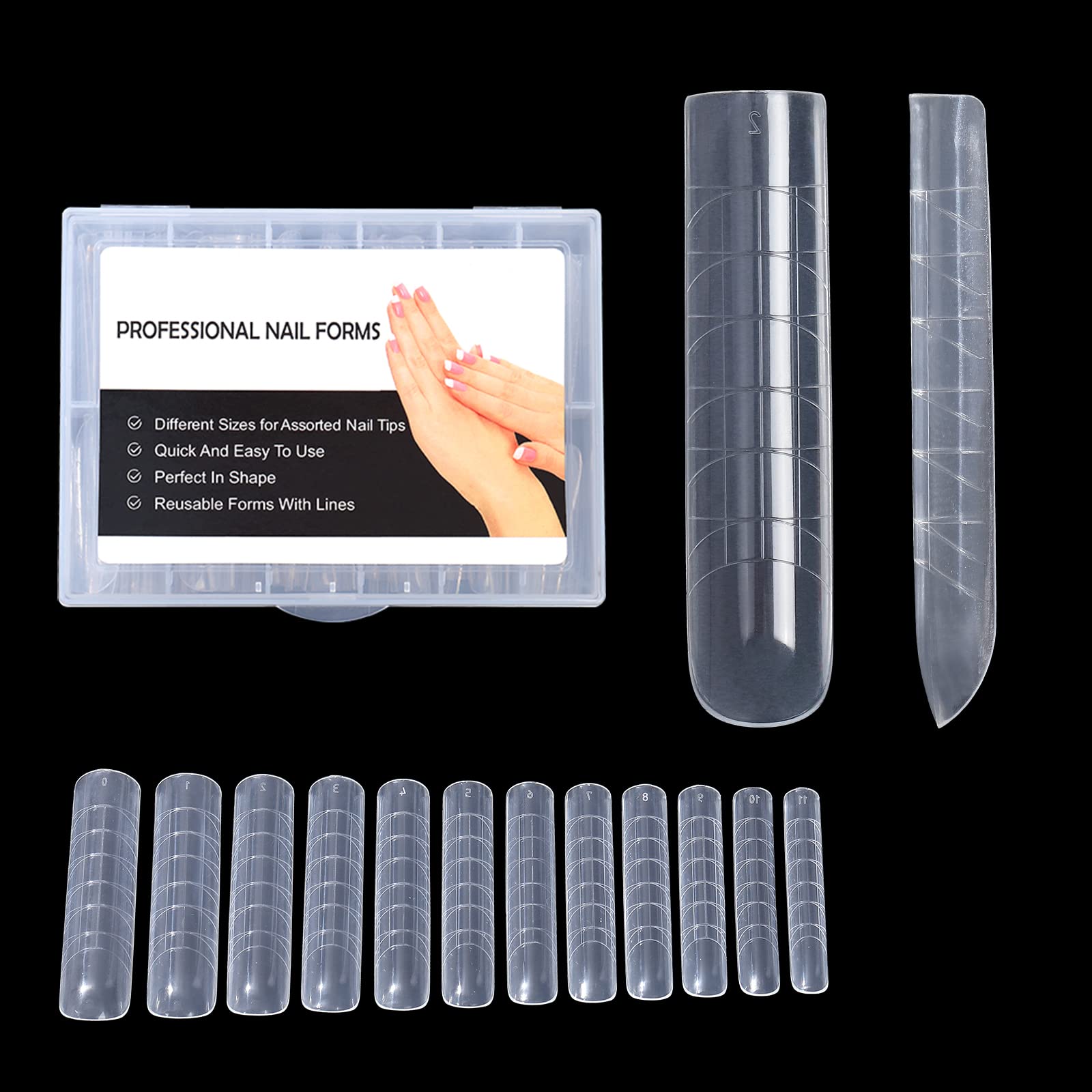 BNG 120 forme doppie per unghie in gel, extension professionali per unghie, quadrate, a copertura completa, in acrilico, costruzione rapida, riutilizzabile, stampo L