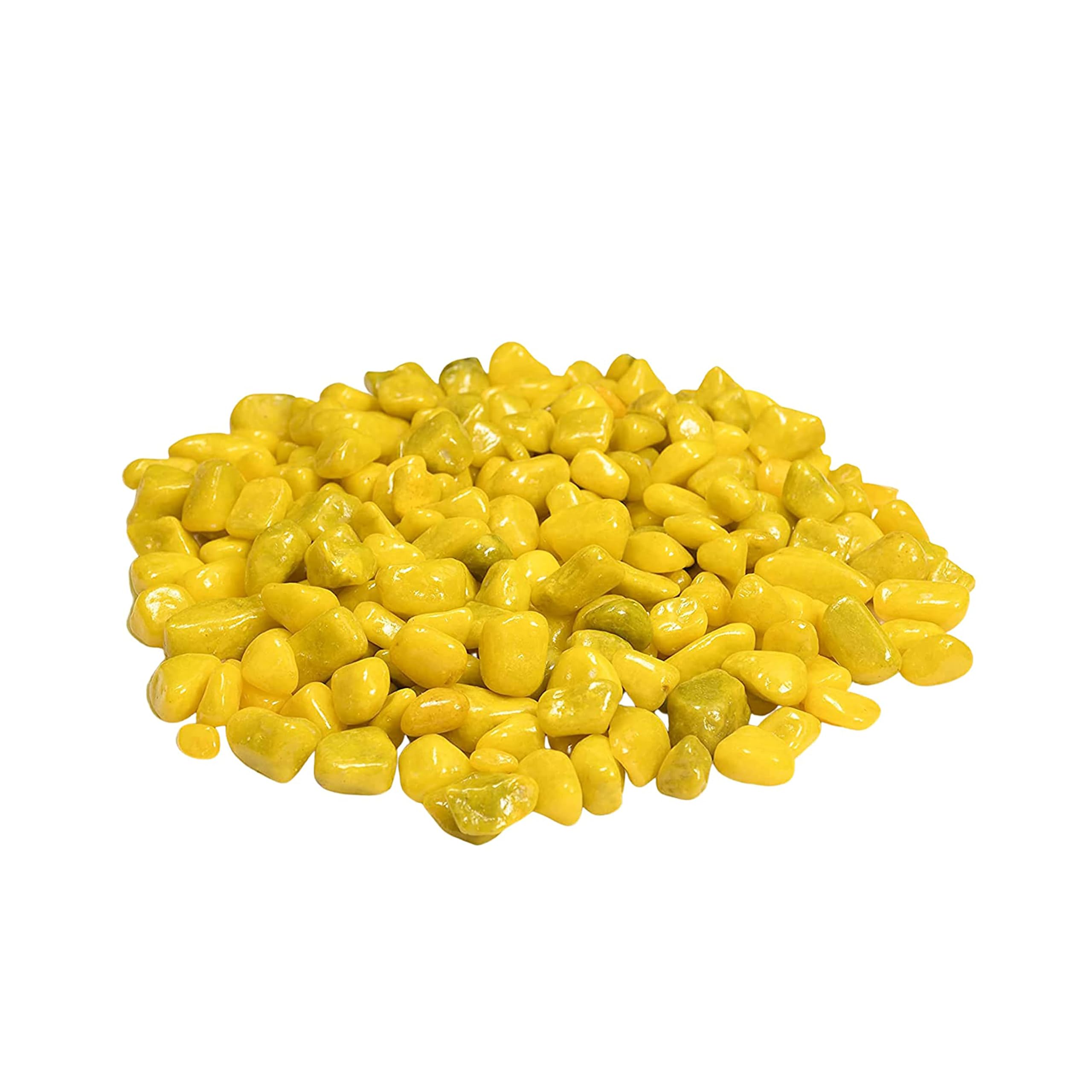Going Greens Polished Marble Pebbles/Decorative Pebbles/Stones Vase Fillers for Home Decoration, Garden, Fish Aquarium Regular Asymmetrical Marble Stone(Yellow)-image-28