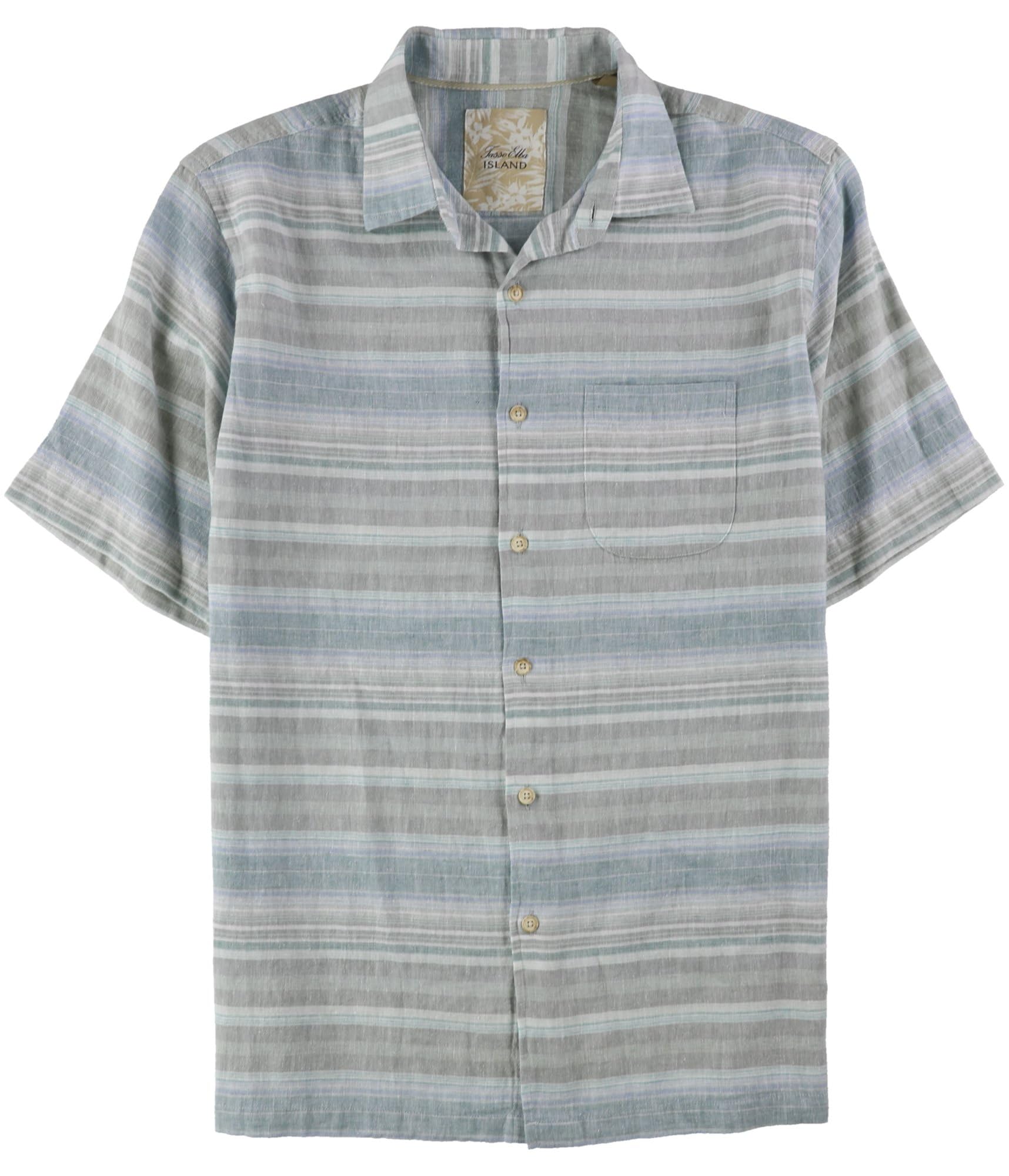 Tasso ElbaMens Striped Button Up Shirt