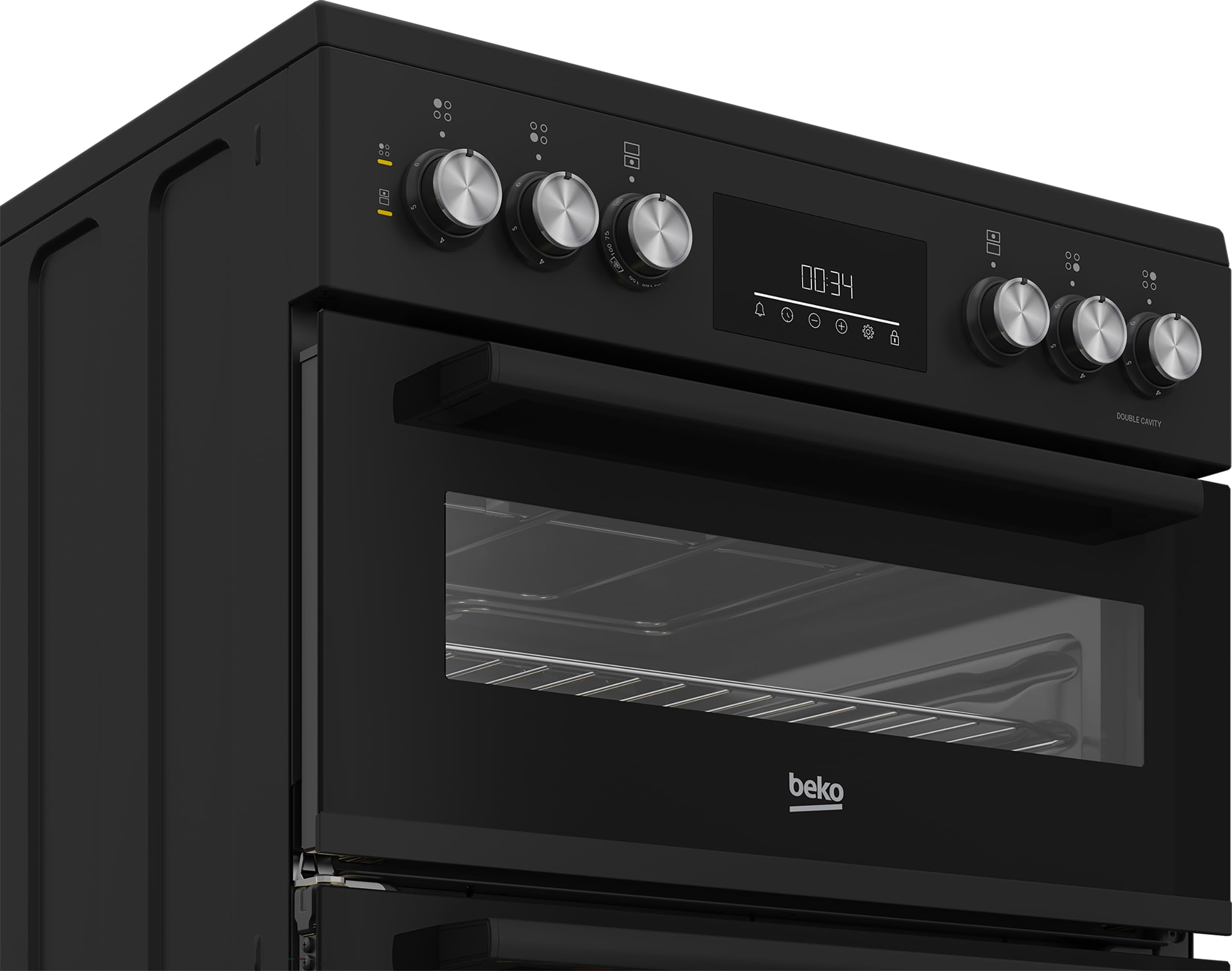 Beko AeroPerfect™ FTC6731K 60cm Wide Single Oven Electric Cooker with Ceramic Hob - Black - A Rated — view 3