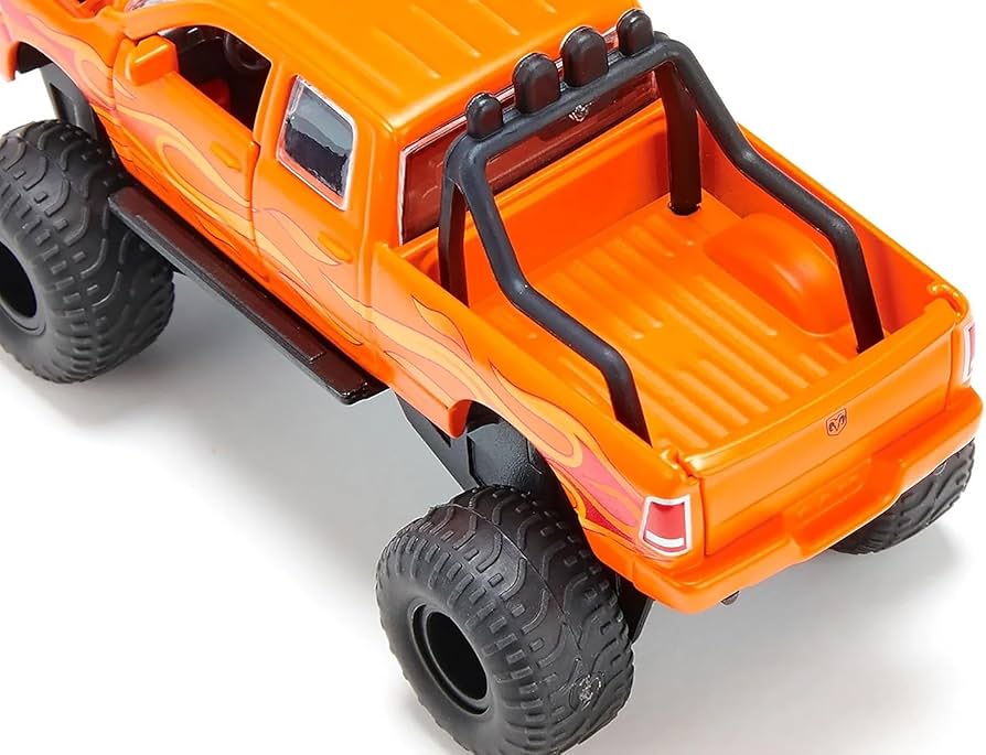 Amazon.com: 1500 Pickup Truck Lifted with Balloon Tires Orange