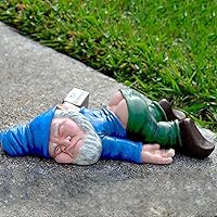 IcyAits Funny Drunk Dwarf Garden Gnome Statue - Durable Resin Sculpture for Outdoor Patio Yard Lawn Decor & Novelty Gift