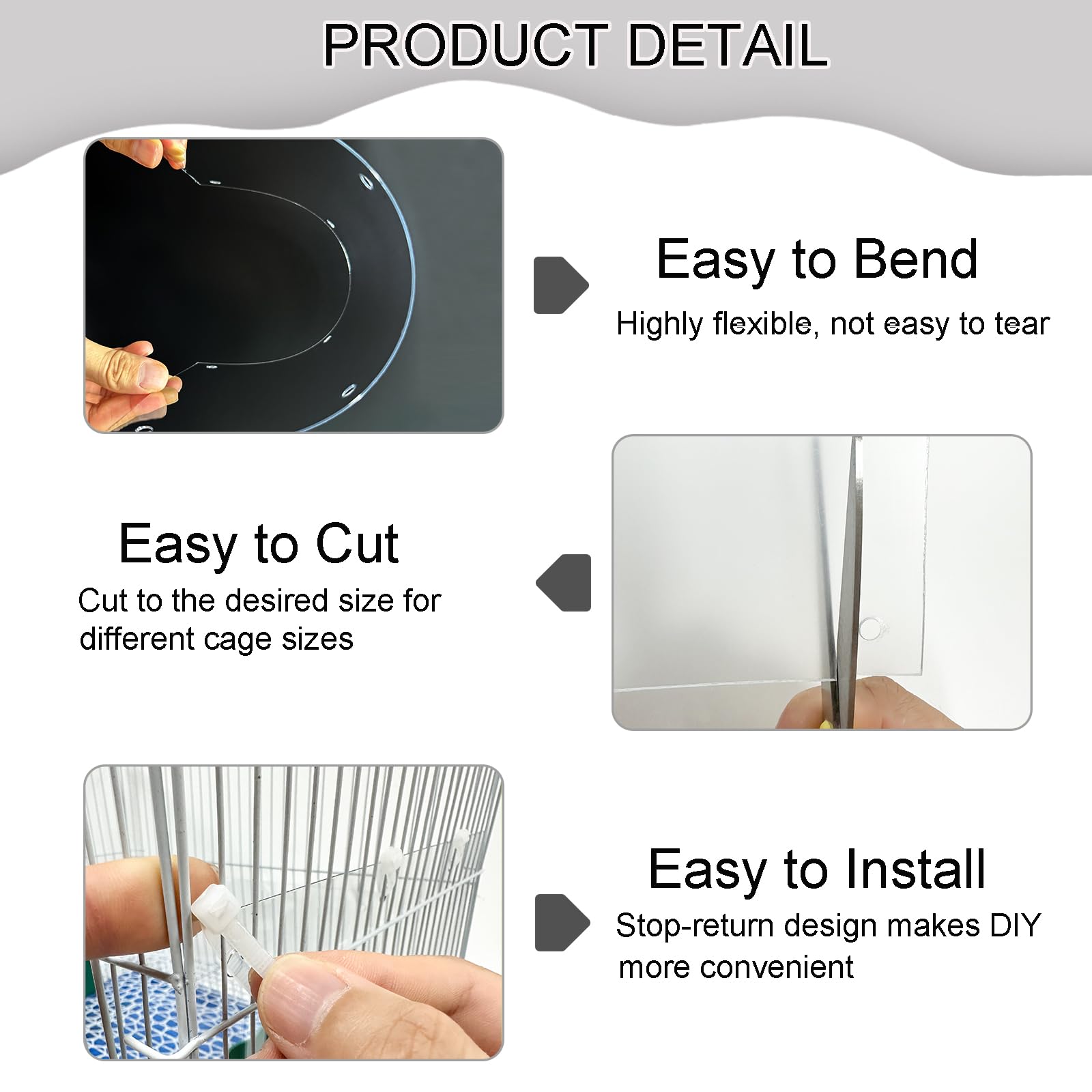 PeSandy Pet Cage Liner Protection, Rabbit Cage Plastic Panels, 18 PCS Cage Urine Guard for Rabbit Guinea Pig, Hamster - Image 4