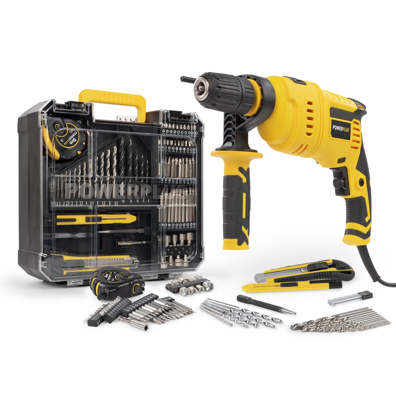 Powerplus POWX0265-2 w 1: wiercenie (udarowe), moc wiercenia 800 W, przełącznik lewo-prawy, do śrub – 78 acc.