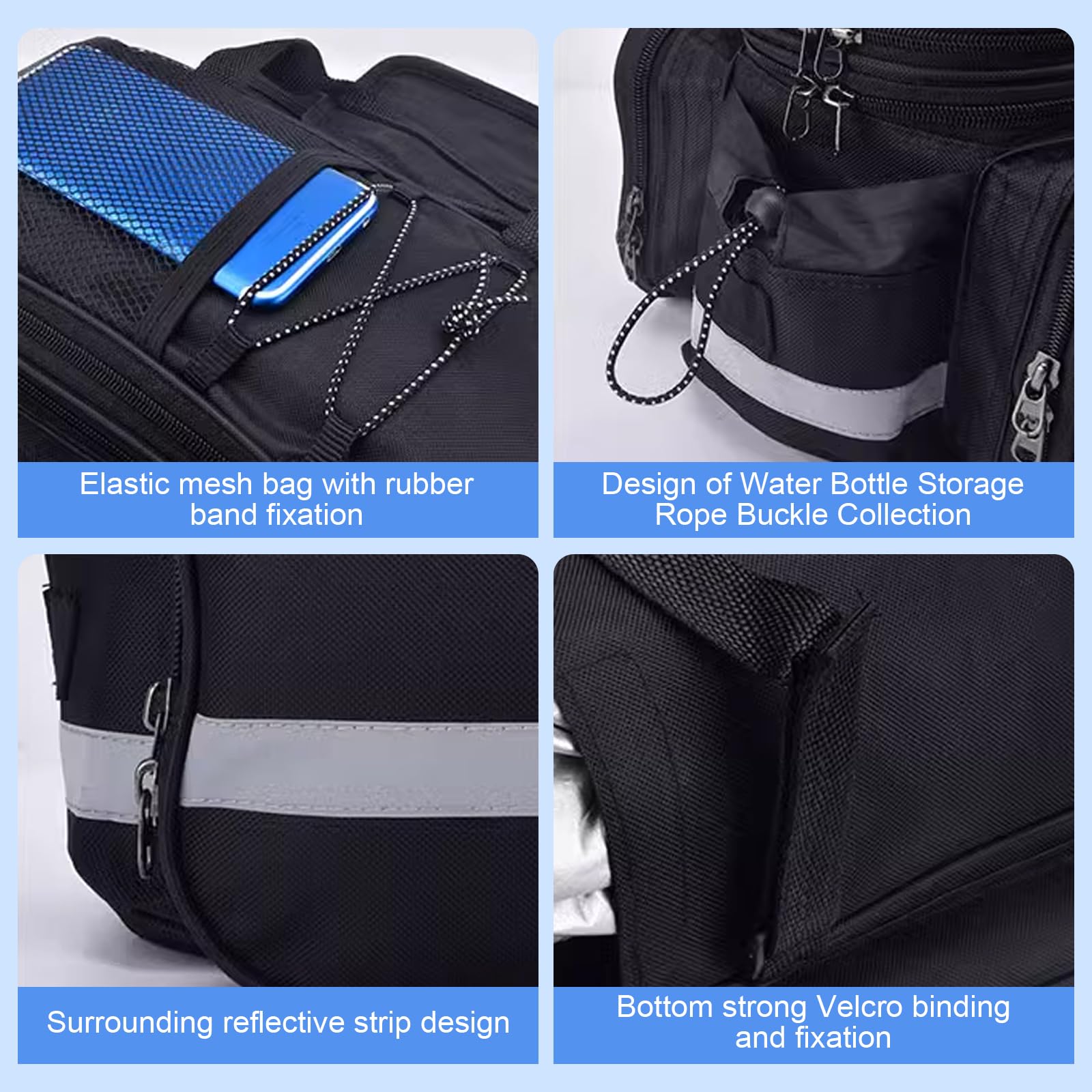 Bolso Impermeable para Maletero de Bicicleta, Bolsa Trasera para 3 en 1, Bolsa de Transporte de Equipaje, Alforja Maletero Resistente con Gran Capacidad y Seguridad