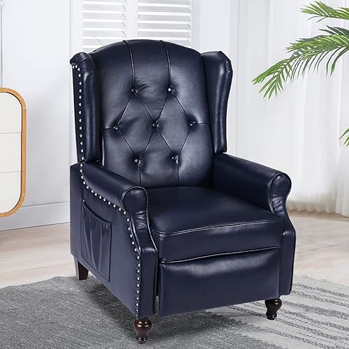 Miniatura 6 de Silla Reclinable Wingback - Sillón Reclinable Acolchado - Silla Reclinable de Masaje con Calor - Sillón Reclinable de Tela Push Back con Control