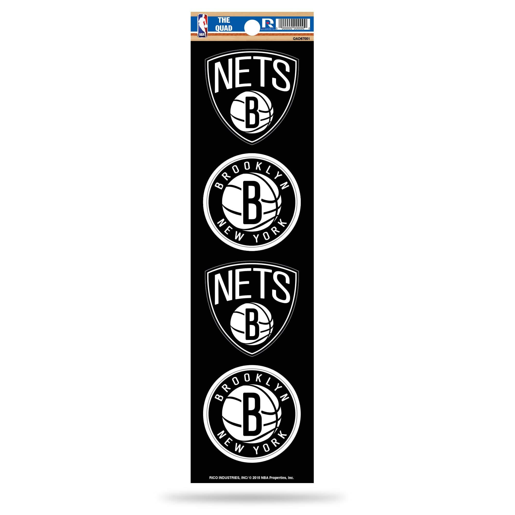 Rico IndustriesRico Industries NBA Brooklyn Nets Die Cut 4-Piece The Quad Sticker Sheet