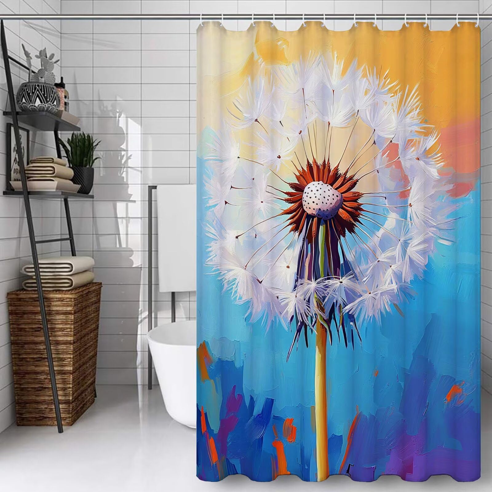 Rideau douche 120x120cm polyester bleu usine lavable avec 12 crochets