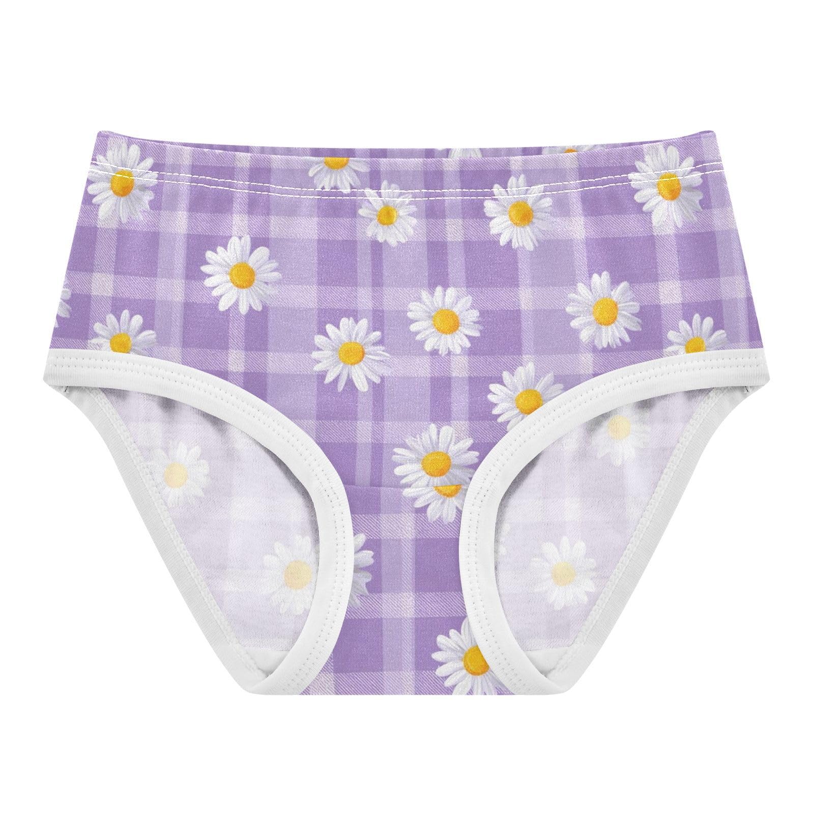 Wusikd Daisies Lavender Girls Underwear Cotton Girls Briefs Soft Toddler Underwear 2T
